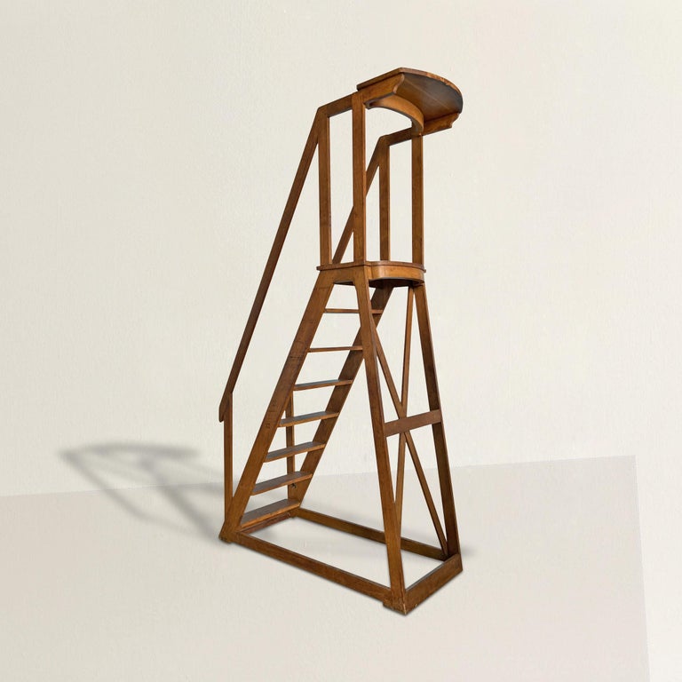Early 20th Century French Oak Library Ladder For Sale at 1stDibs