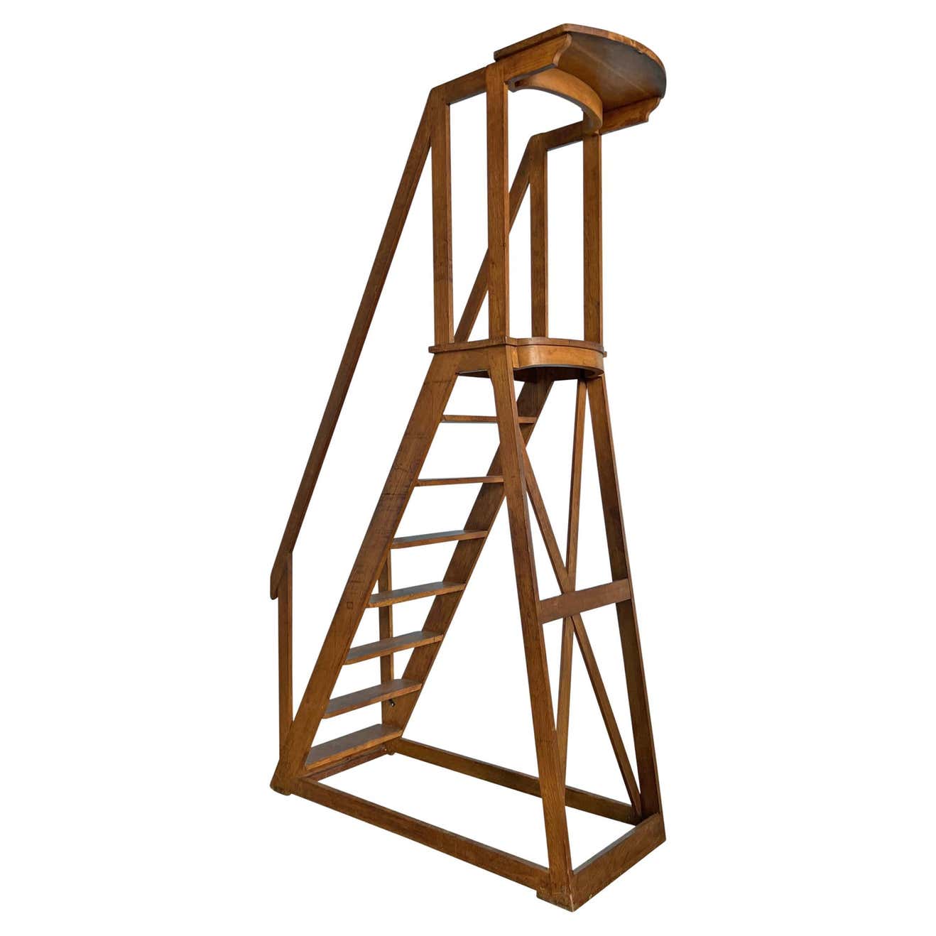 Early 20th Century French Oak Library Ladder For Sale at 1stDibs