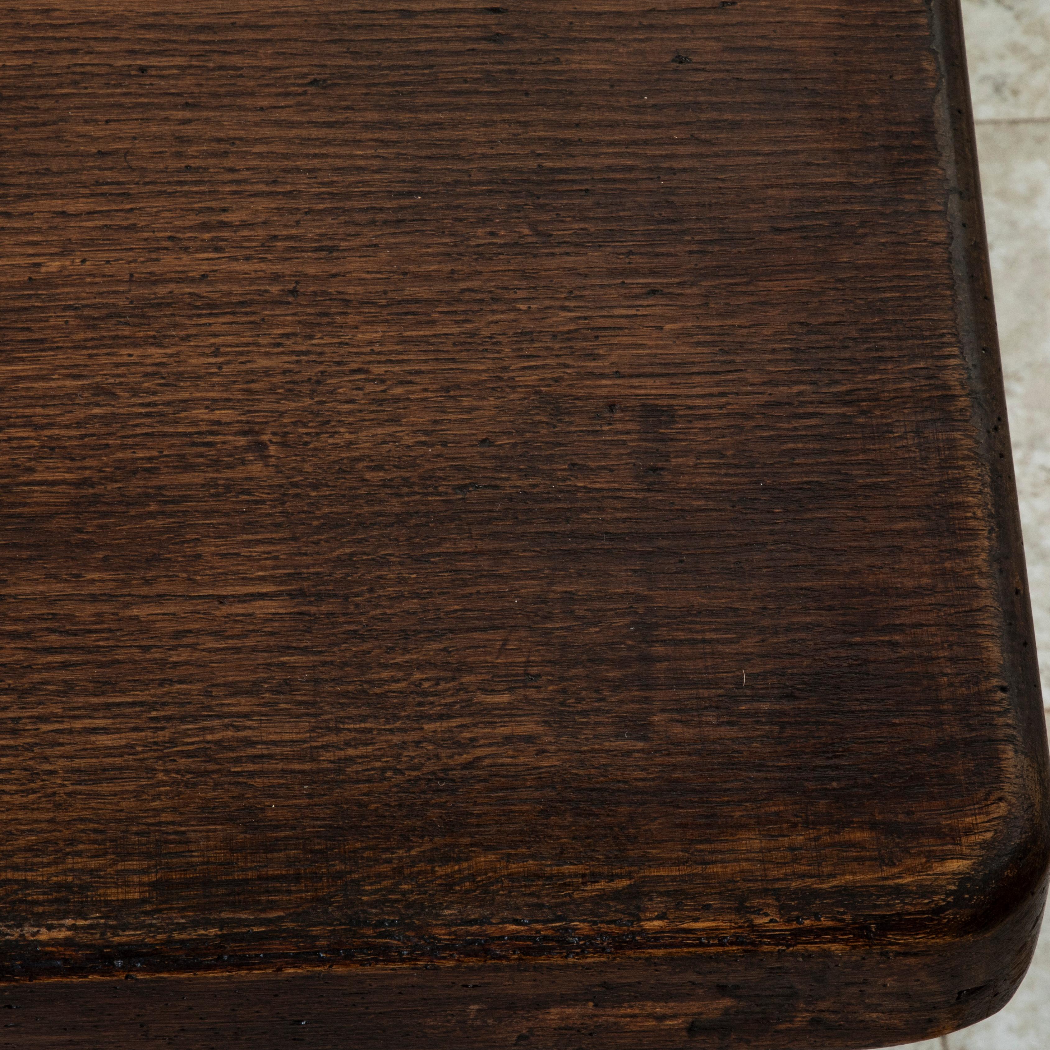 Mesa de monasterio francesa de roble de principios del siglo XX, mesa de comedor, 3 metros de largo en venta 7