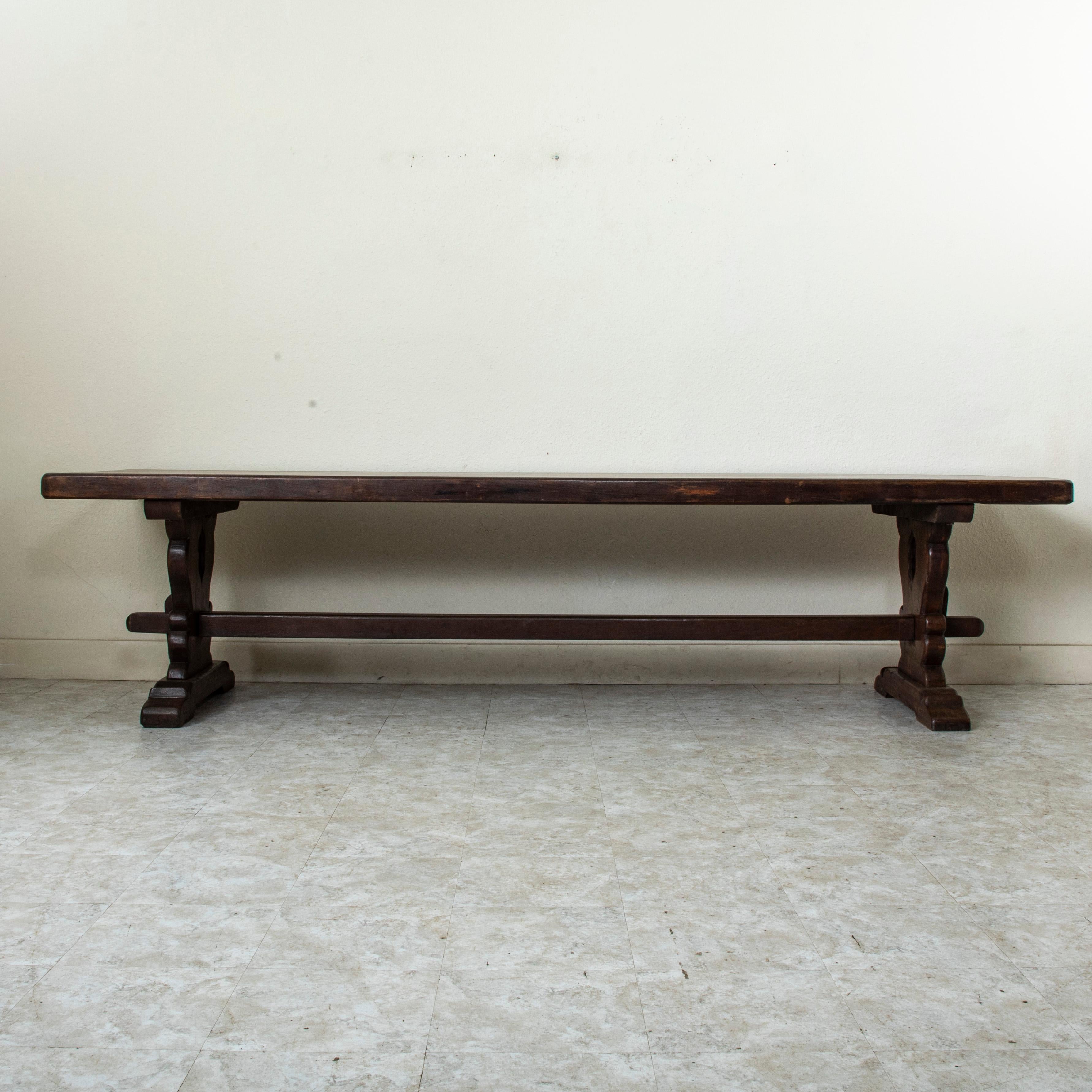 Mesa de monasterio francesa de roble de principios del siglo XX, mesa de comedor, 3 metros de largo en Bueno estado para la venta en Fayetteville, AR