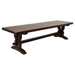 Early 20th Century French Oak Monastery Table, Dining Table, 10 feet long