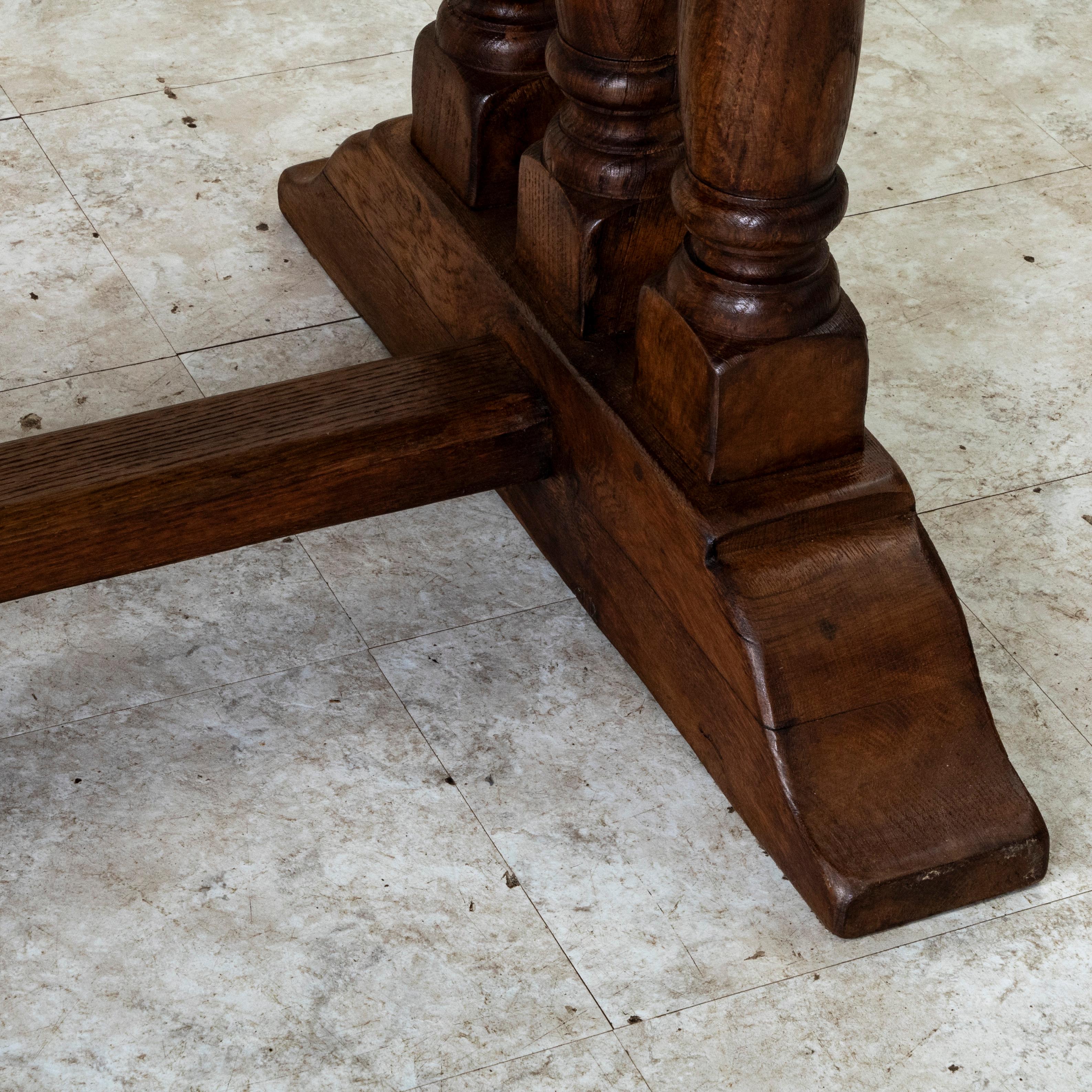 Mesa de monasterio francesa de roble de principios del siglo XX, mesa de comedor, mesa de granja en venta 10