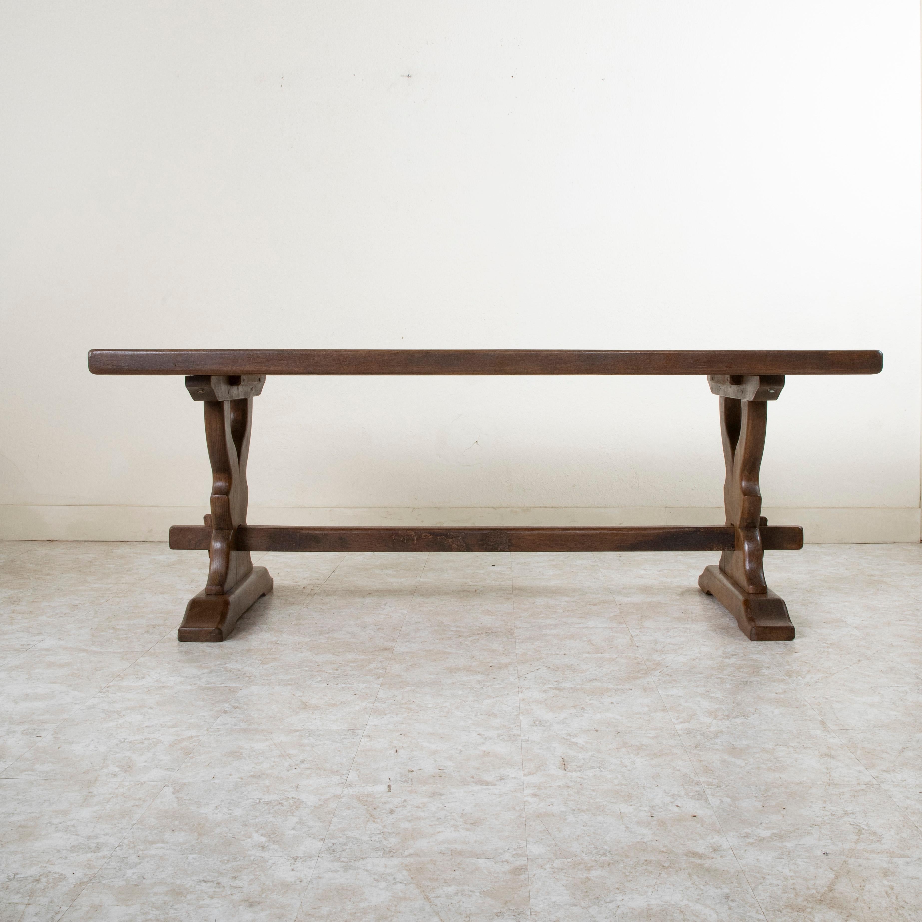 Französischer Monastery-Tisch aus Eiche, Esstisch, Bauernhoftisch, frühes 20. Jahrhundert im Angebot 1