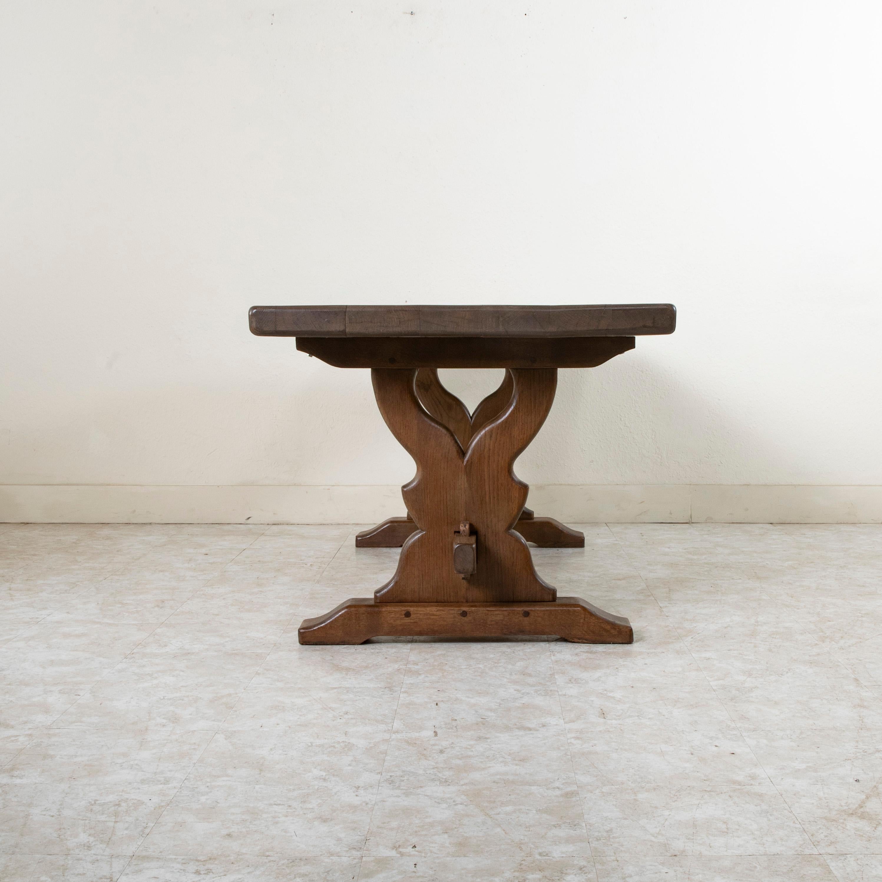 Französischer Monastery-Tisch aus Eiche, Esstisch, Bauernhoftisch, frühes 20. Jahrhundert im Angebot 2
