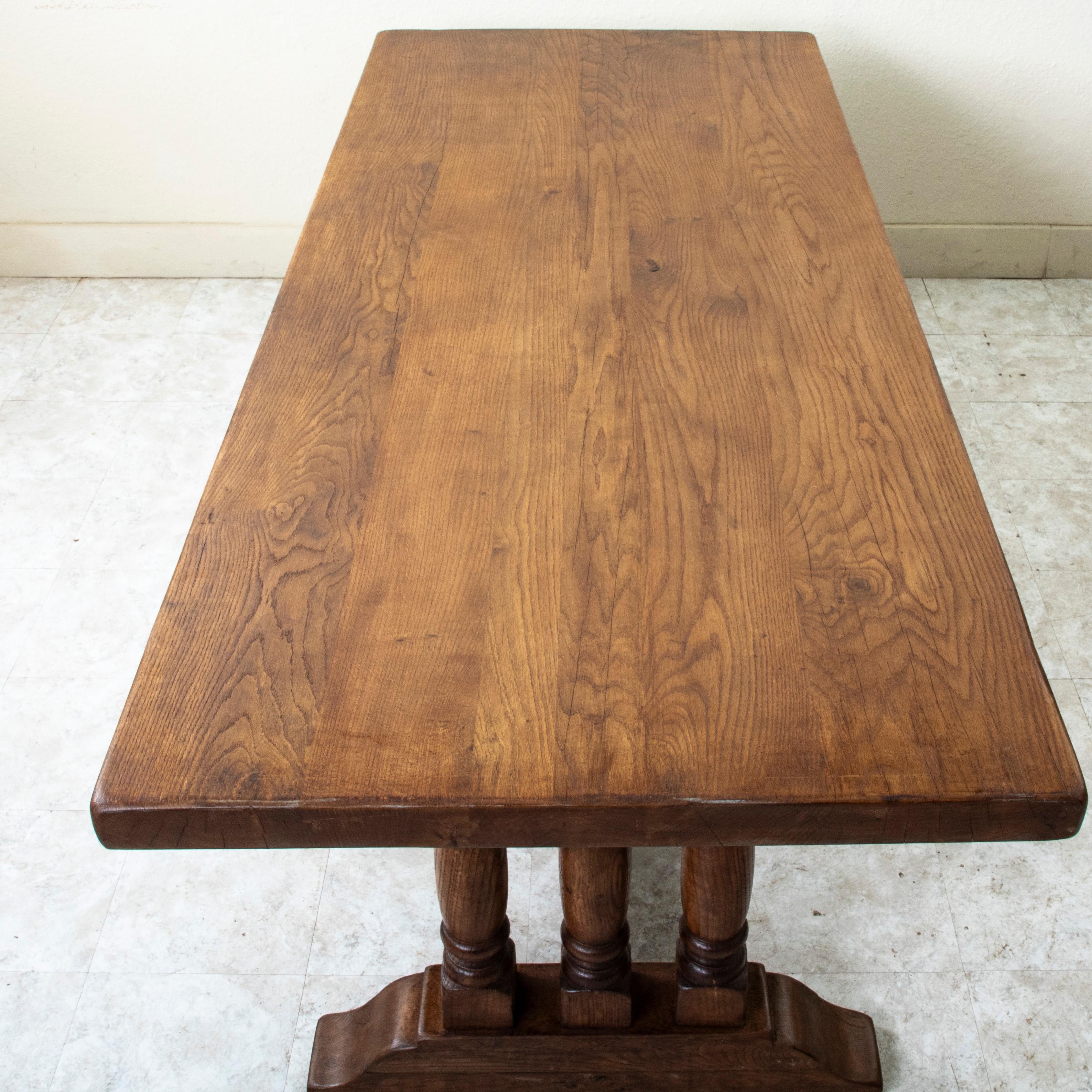 Mesa de monasterio francesa de roble de principios del siglo XX, mesa de comedor, mesa de granja en venta 2