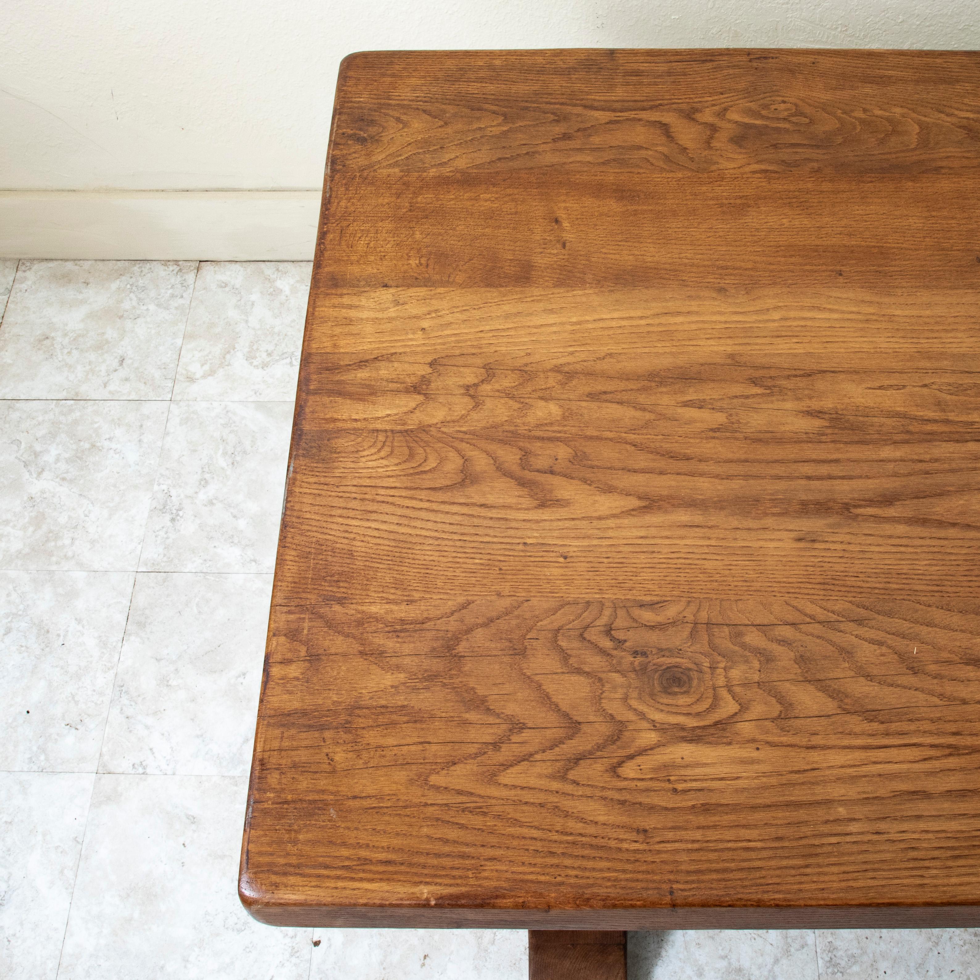 Mesa de monasterio francesa de roble de principios del siglo XX, mesa de comedor, mesa de granja en venta 3