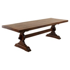 Early 20th Century French Oak Monastery Table, Dining Table, Farm Table