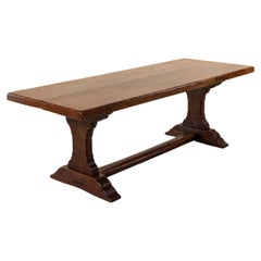 Early 20th Century French Oak Monastery Table, Dining Table, Farm Table