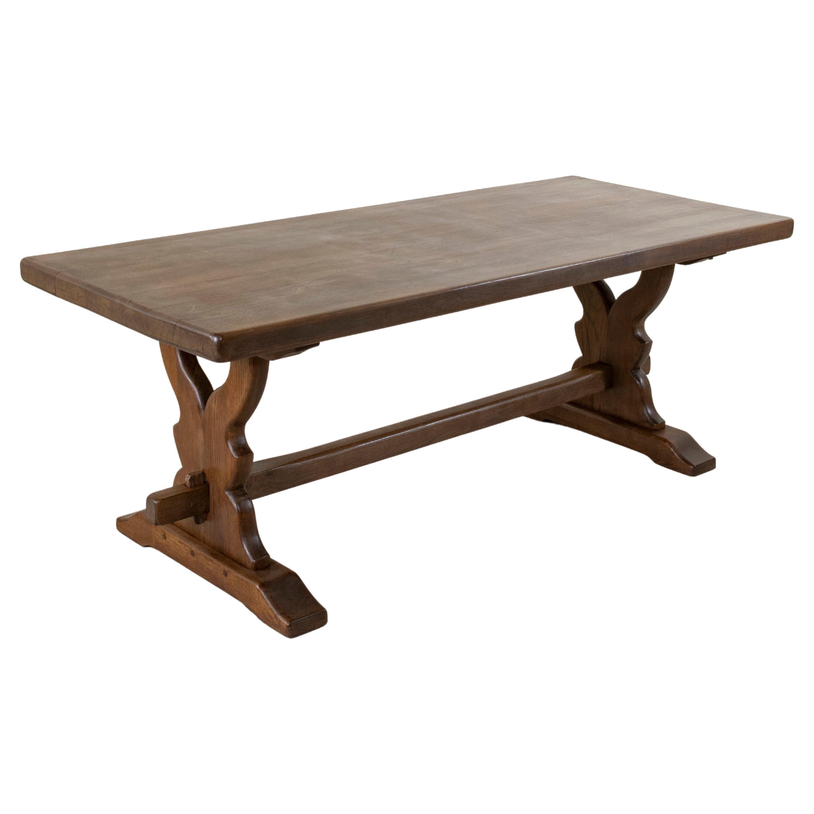 Early 20th Century French Oak Monastery Table, Dining Table, Farm Table For Sale