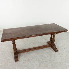 Early 20th Century French Oak Monastery Table, Top Formed from One Single Plank
