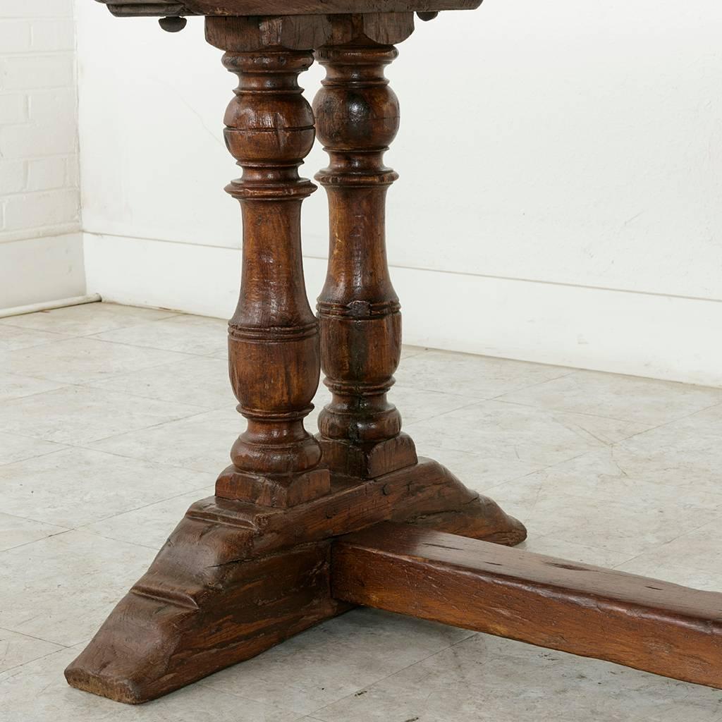 Early 20th Century French Oak Monastery Table, Top Formed from One Single Plank 6