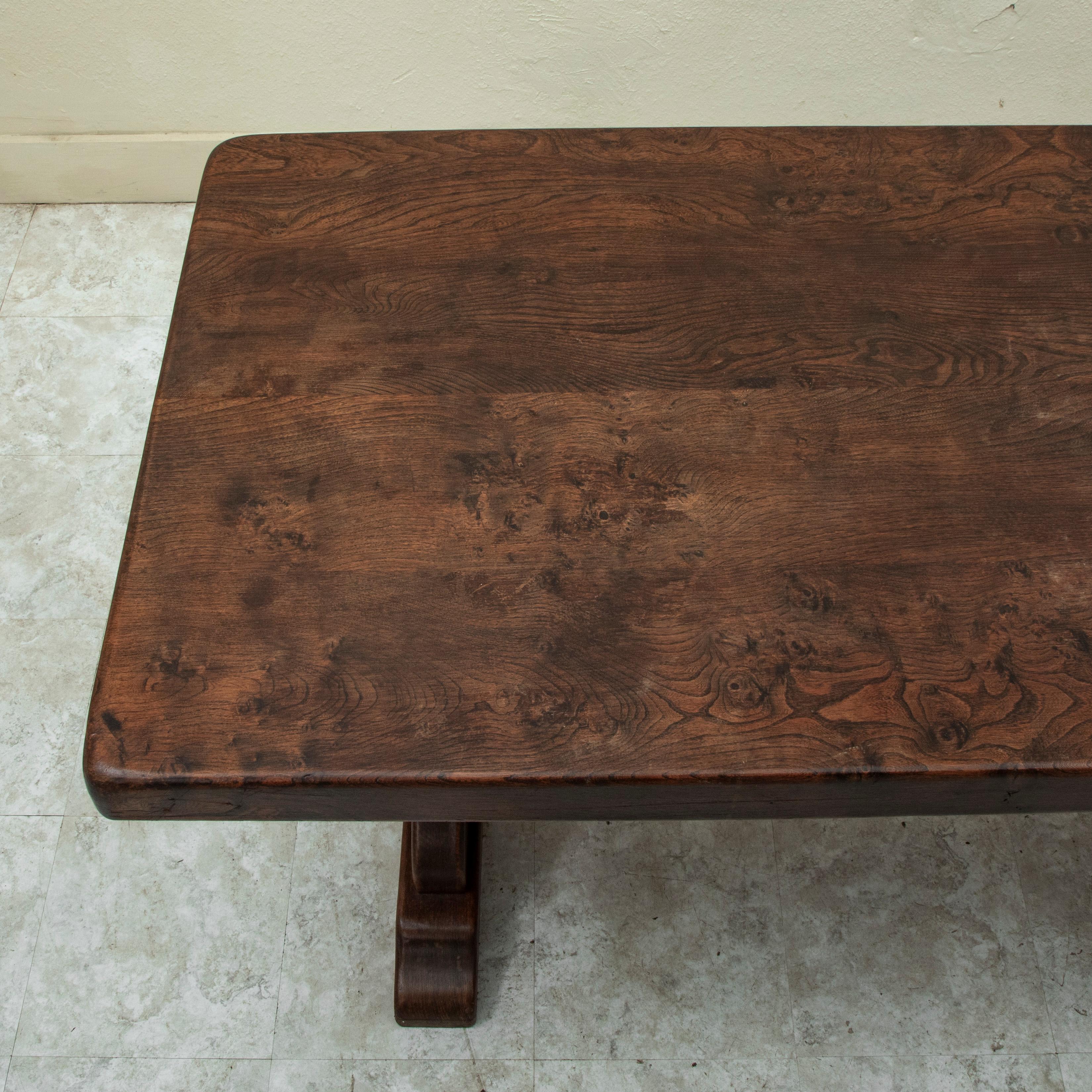 Early 20th Century French Oak Monastery Trestle Table or Dining Table 5