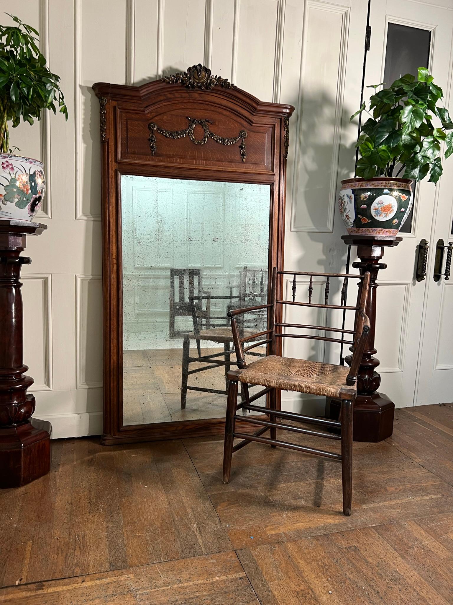 Early 20th Century French Oak Over Mantle Mirror 4