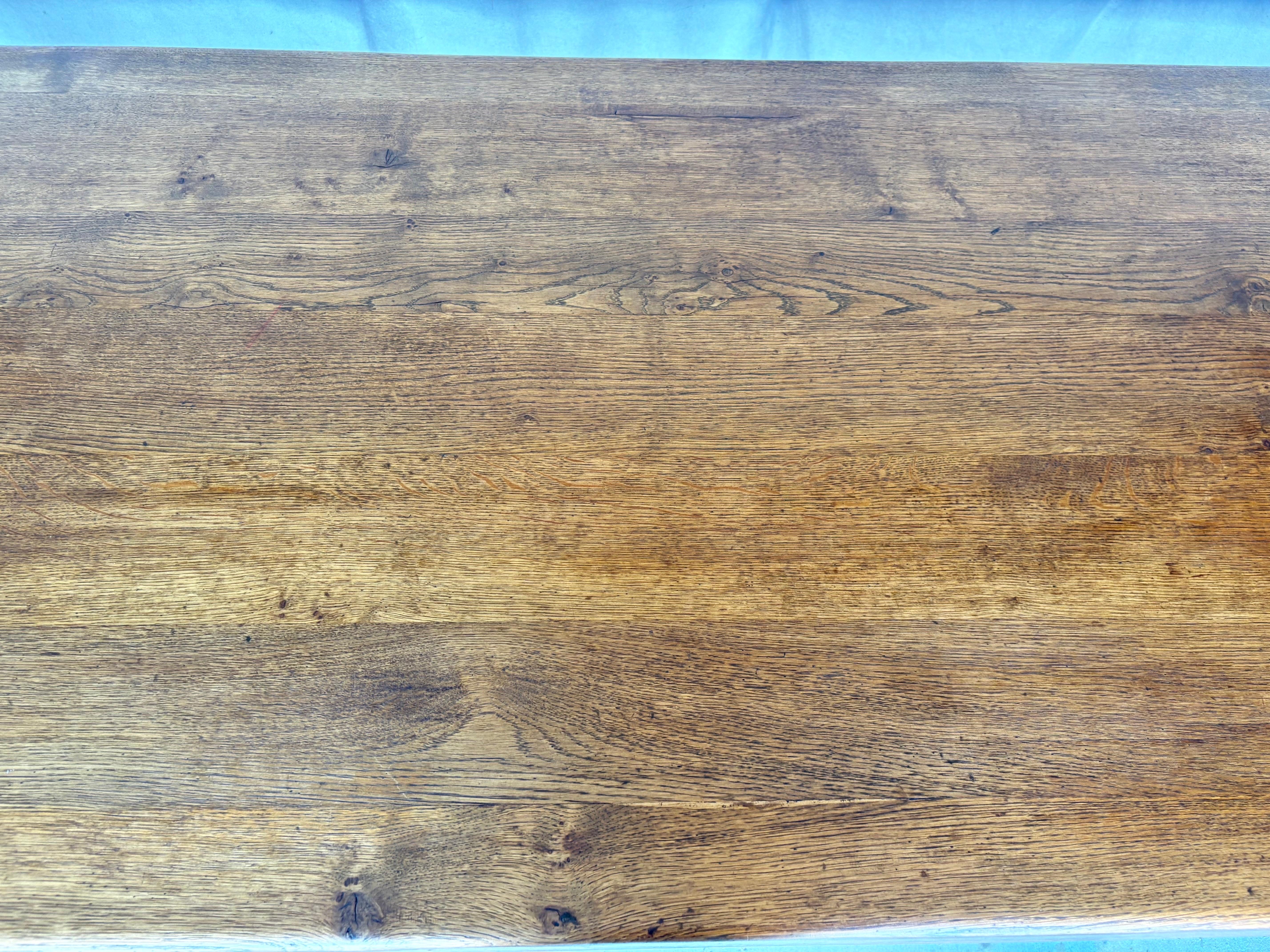 Early 20th Century French Oak Refectory Dining Table For Sale 6