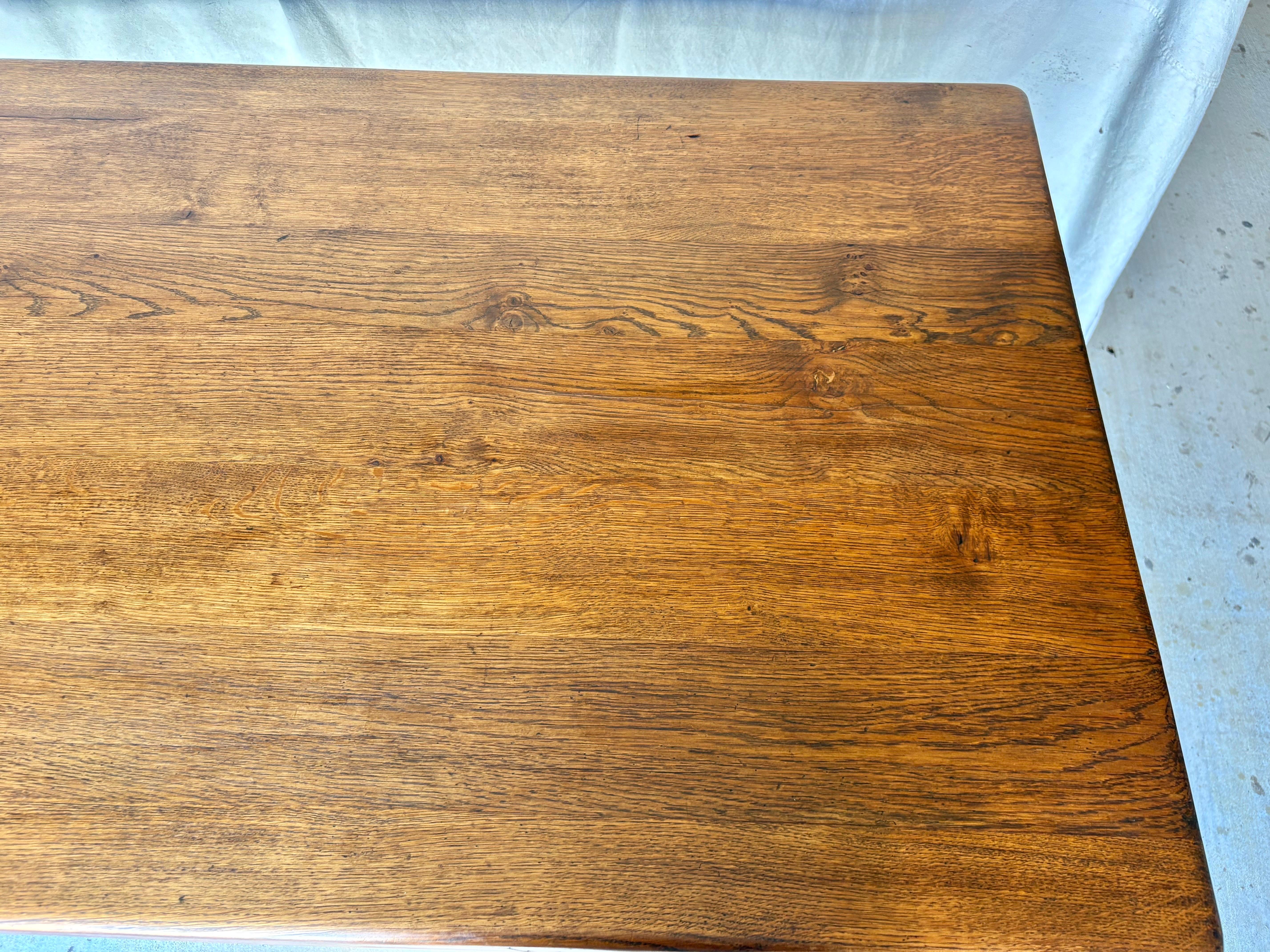 Early 20th Century French Oak Refectory Dining Table For Sale 8