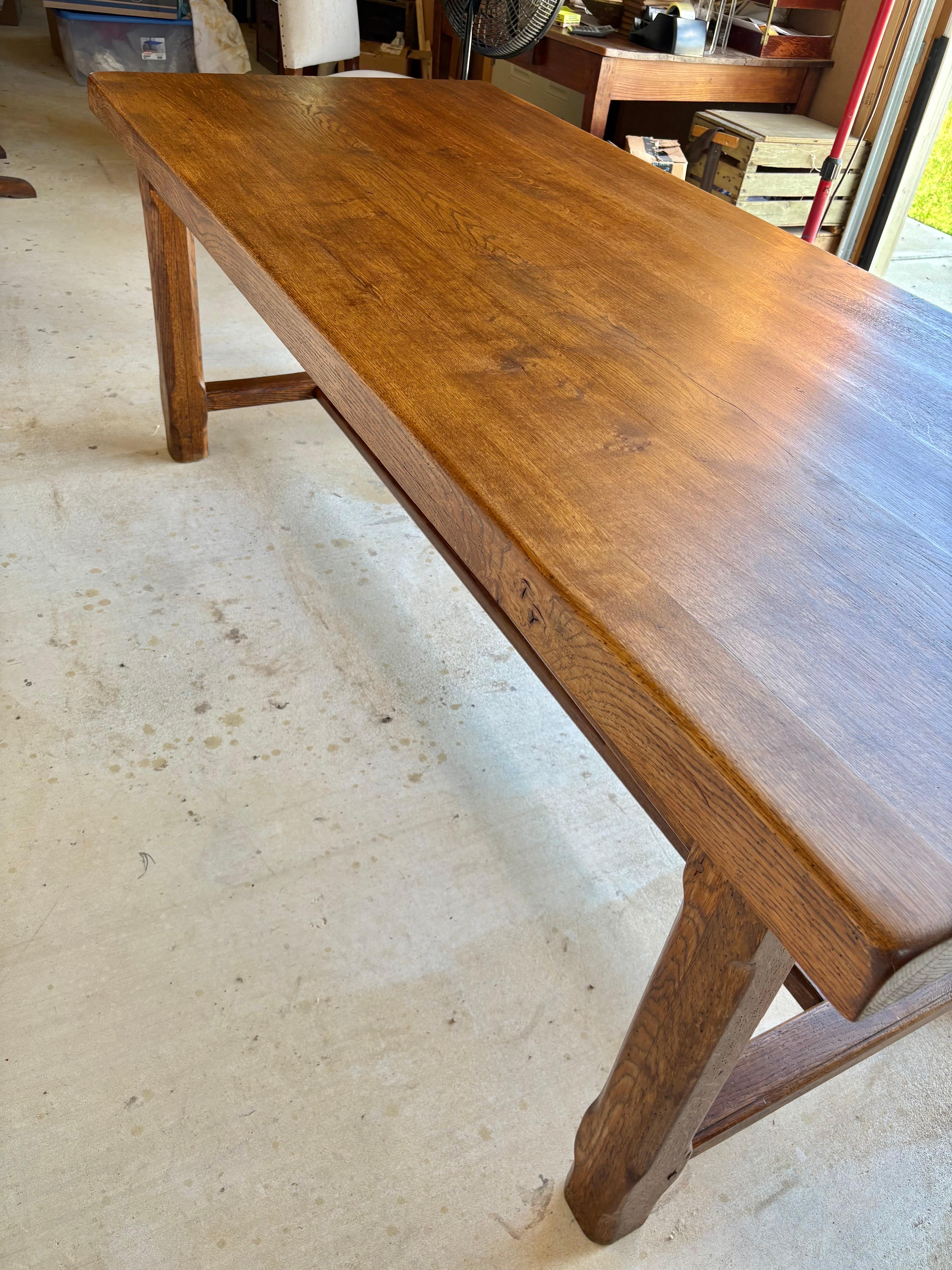 Early 20th Century French Oak Refectory Dining Table For Sale 9