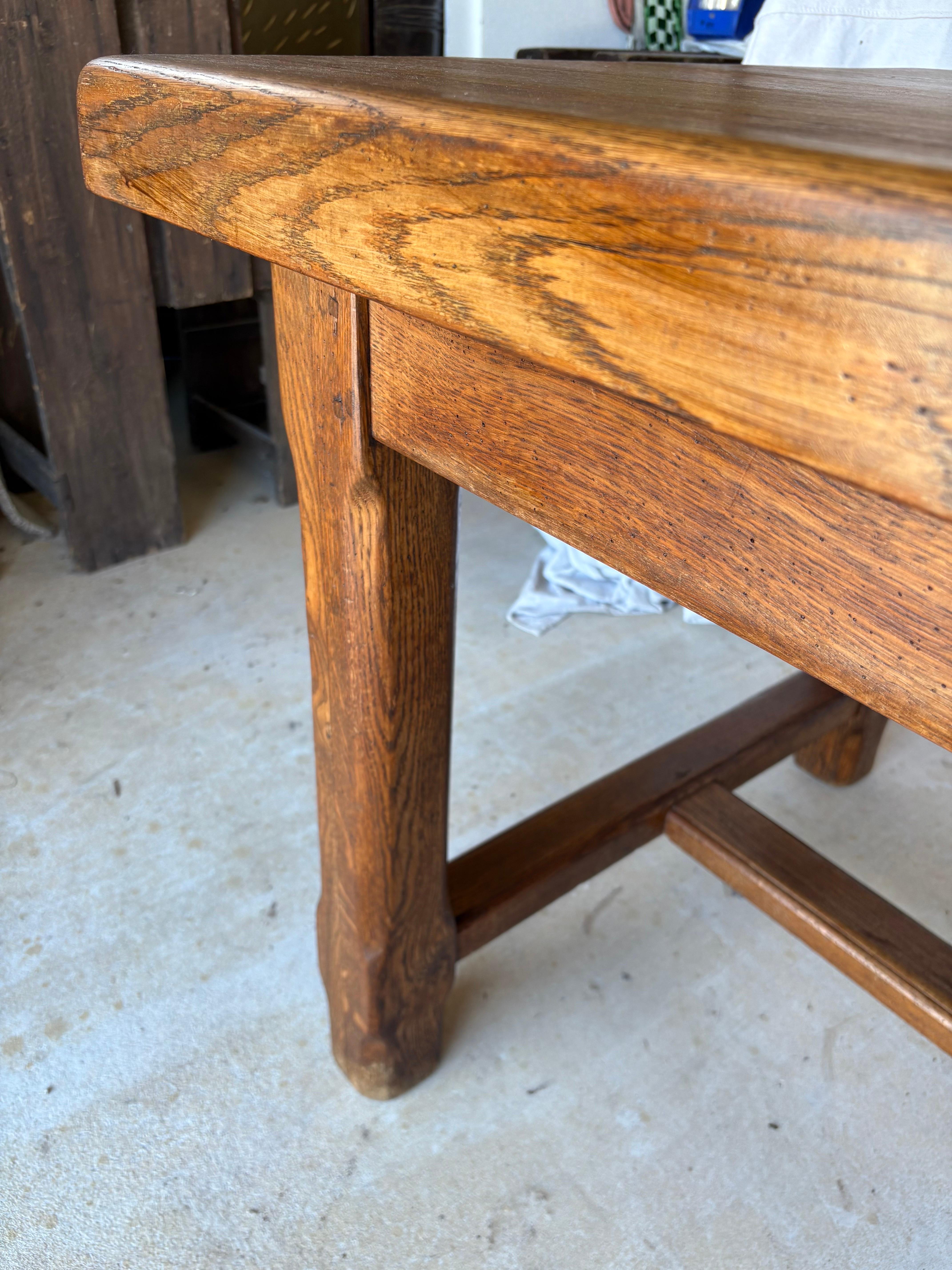 Early 20th Century French Oak Refectory Dining Table For Sale 10