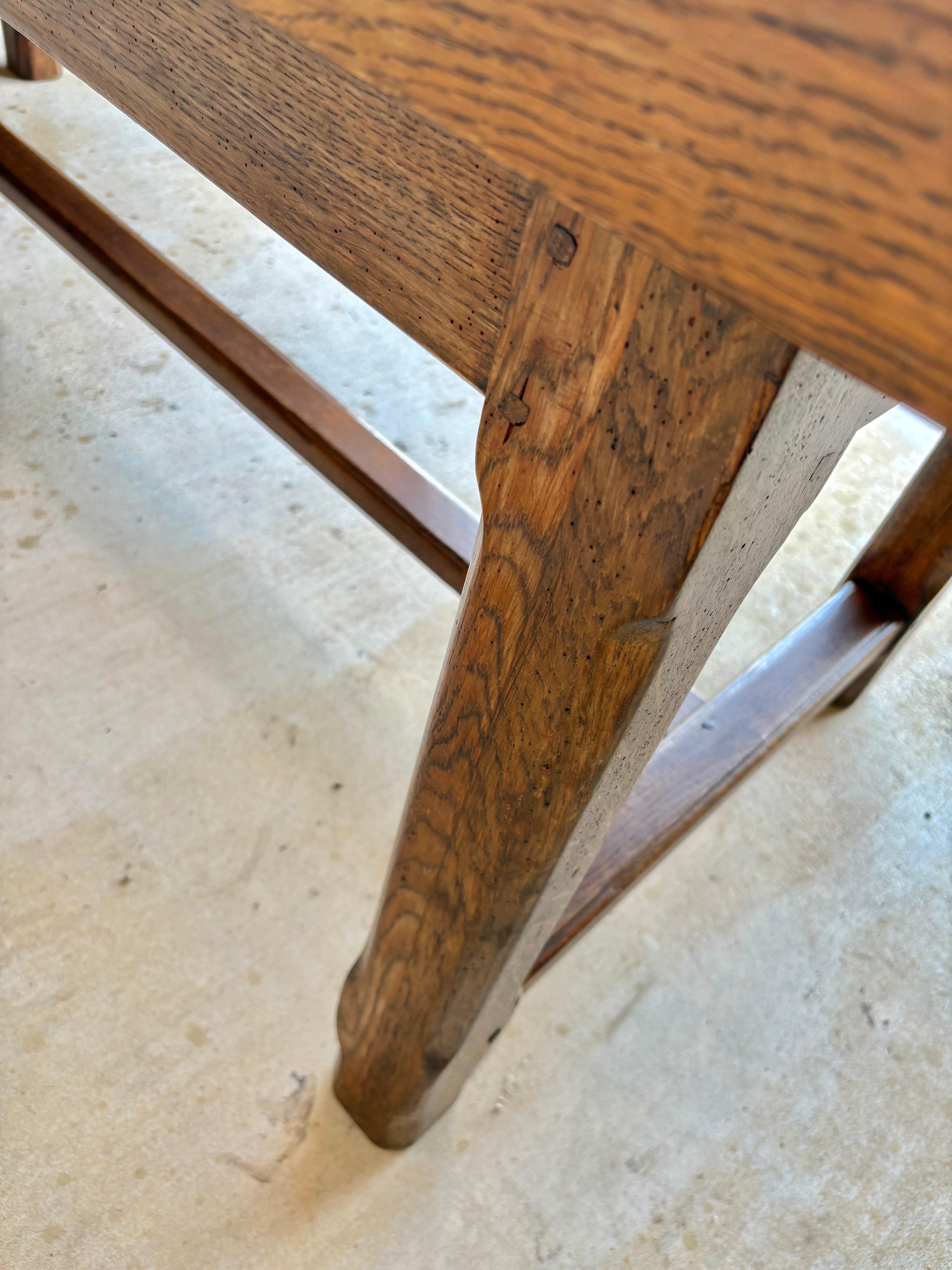 Early 20th Century French Oak Refectory Dining Table For Sale 11