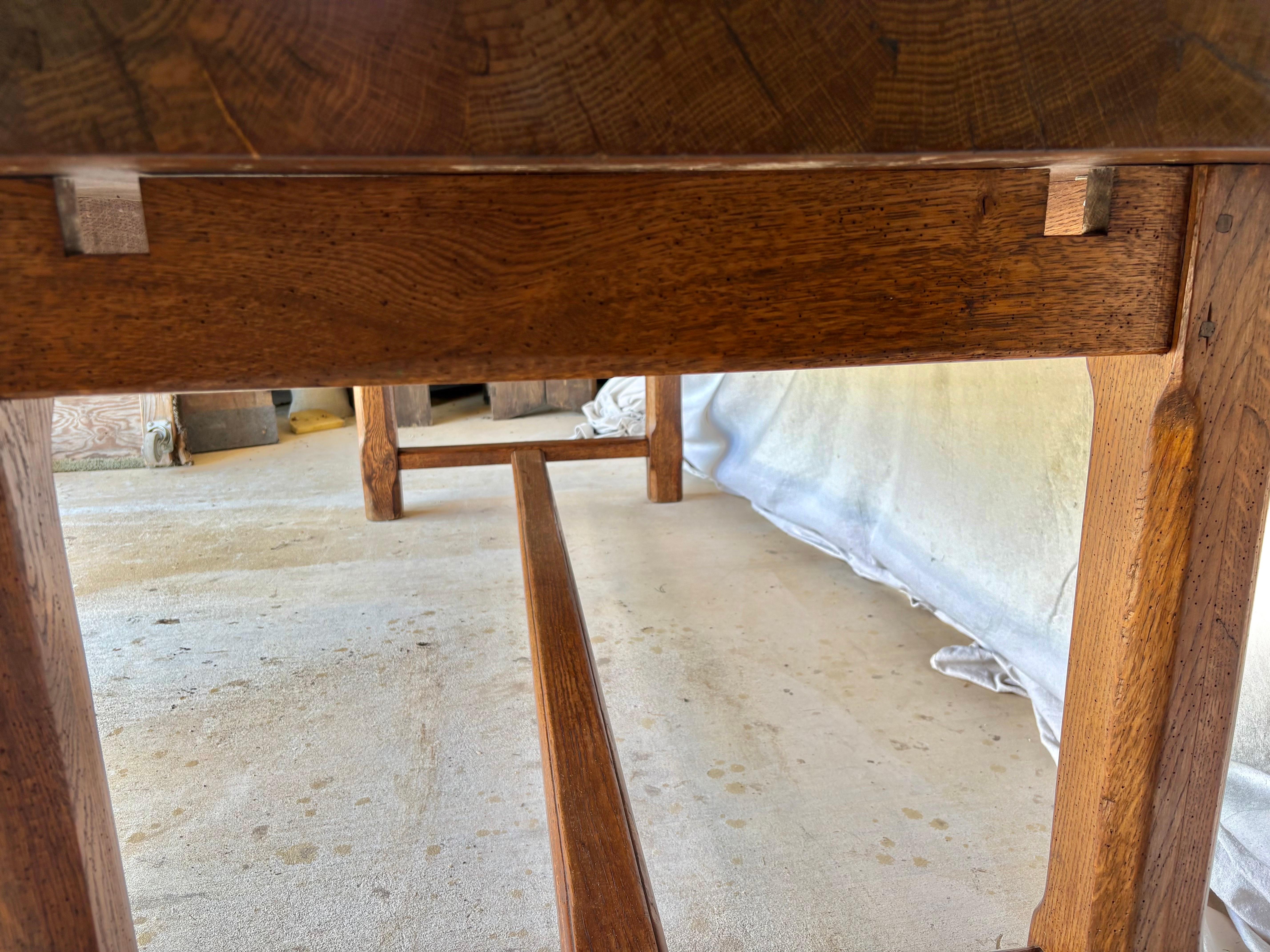 Early 20th Century French Oak Refectory Dining Table For Sale 12