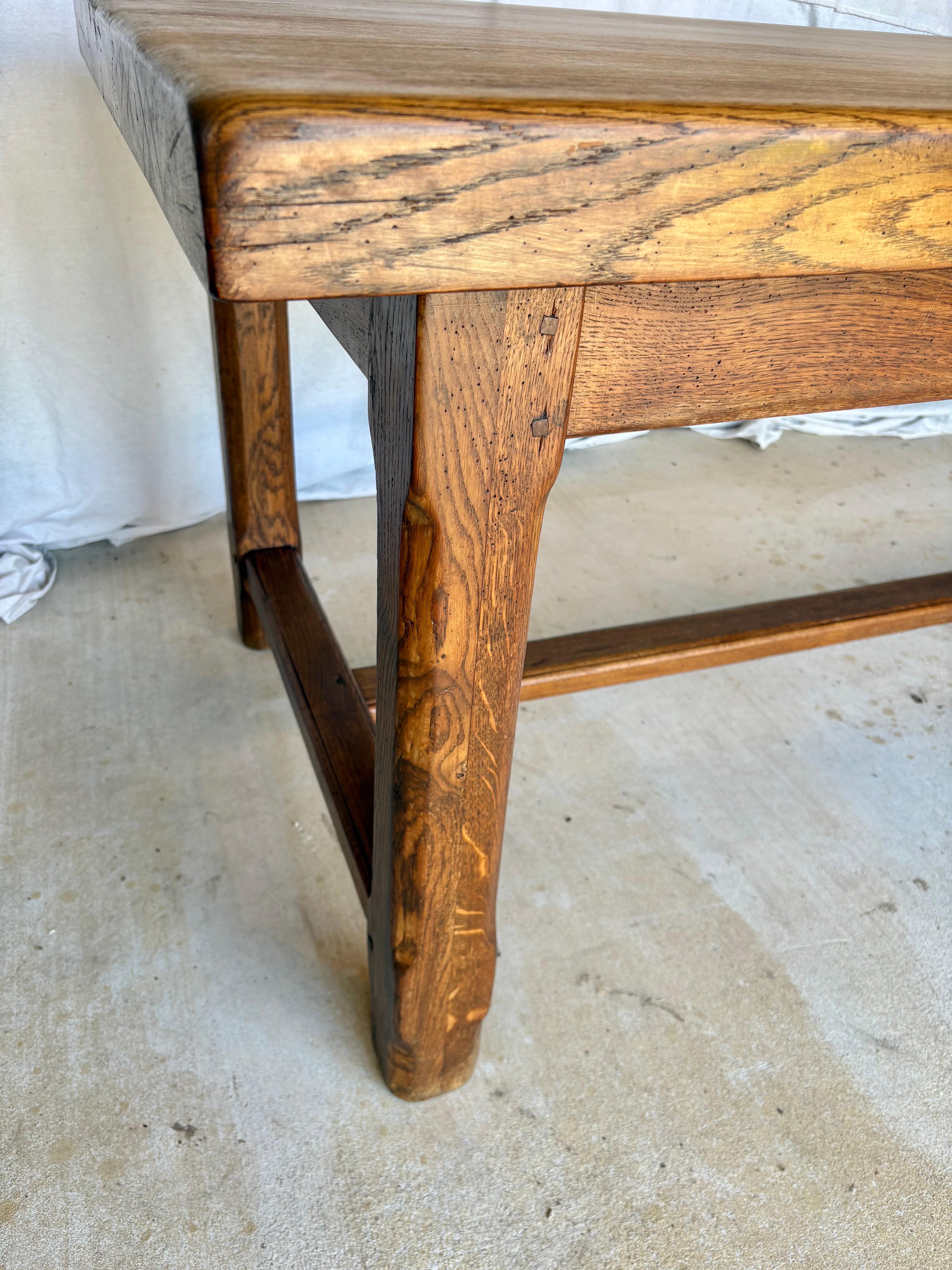 Early 20th Century French Oak Refectory Dining Table For Sale 3