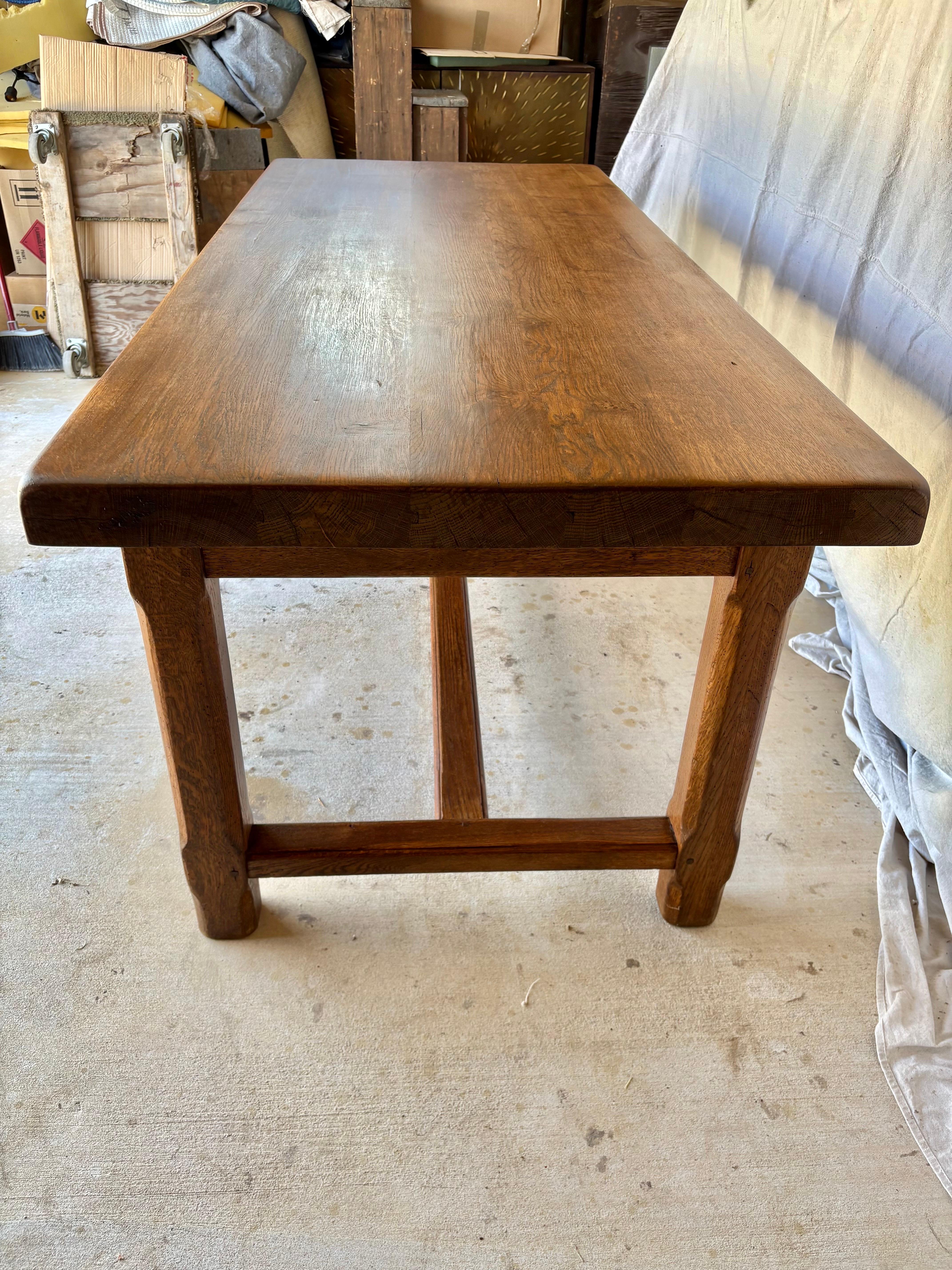 Early 20th Century French Oak Refectory Dining Table For Sale 4