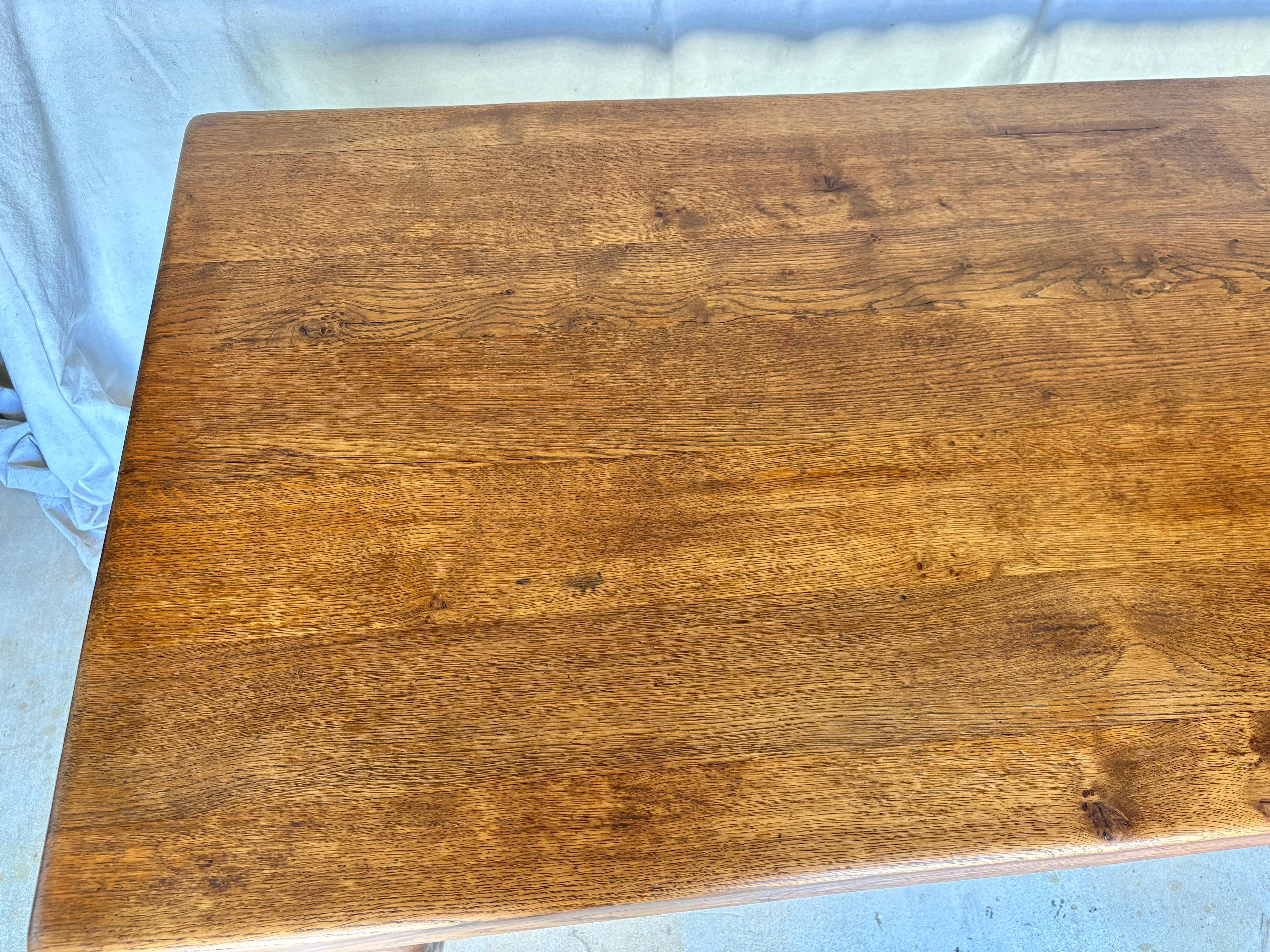 Early 20th Century French Oak Refectory Dining Table For Sale 5