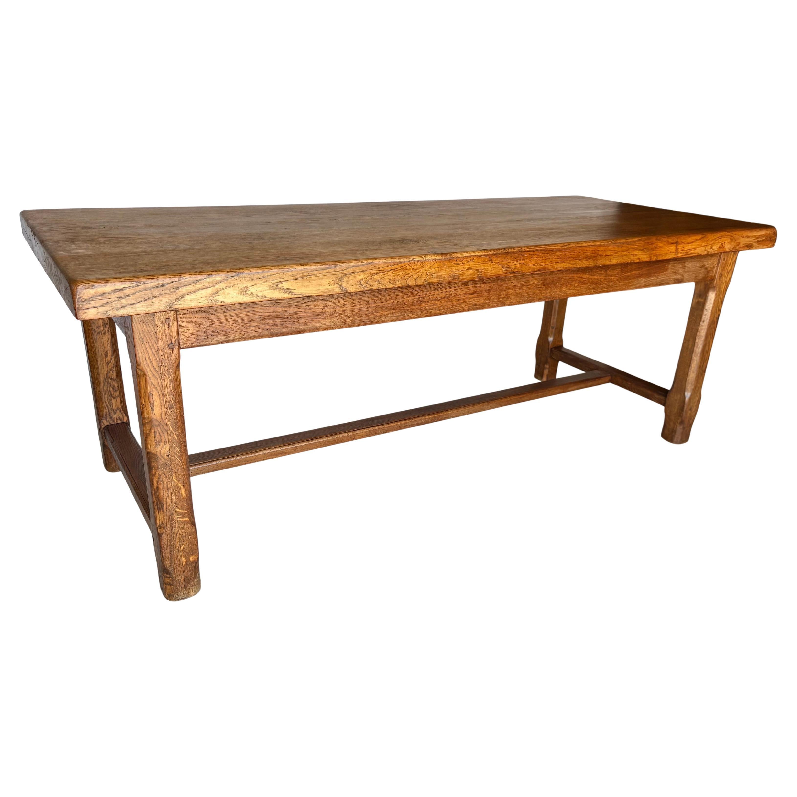 Early 20th Century French Oak Refectory Dining Table For Sale