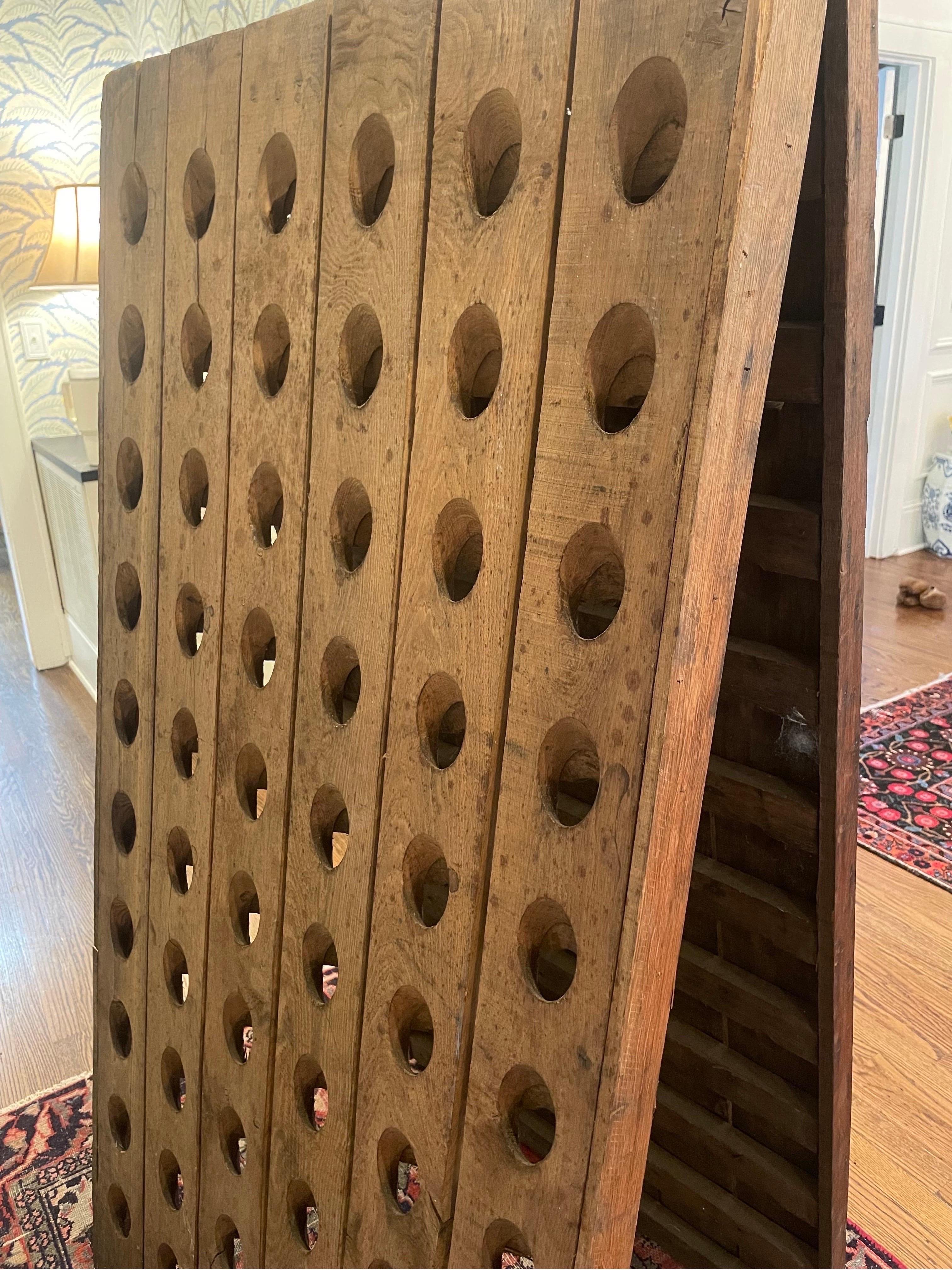 Regency Early 20th Century French Oak Riddling Rack for Wine and champagne Bottles For Sale