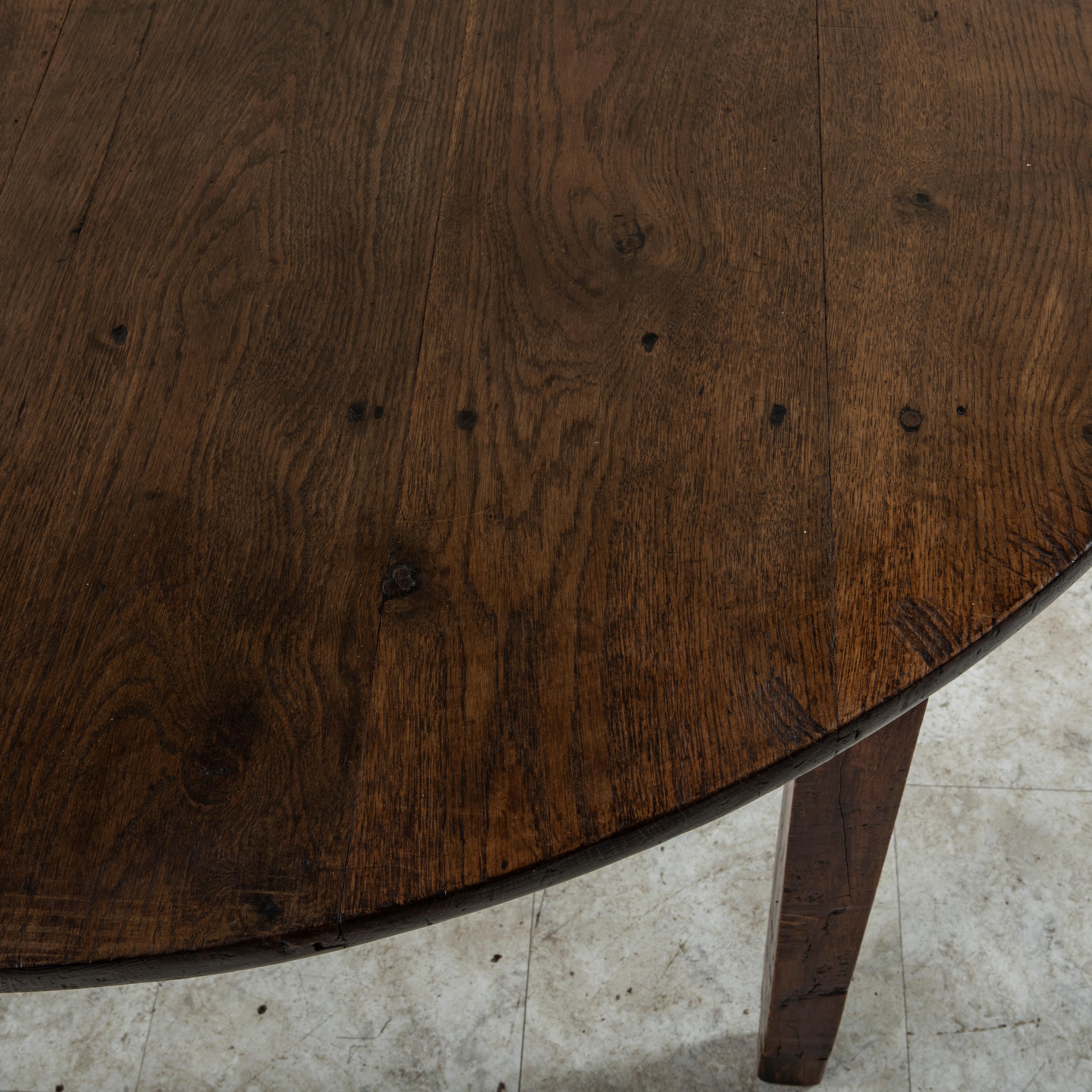 Early 20th Century French Oak Round Farm Table from Normandy 4