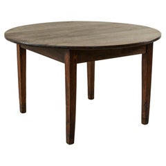 Early 20th Century French Oak Round Farm Table from Normandy