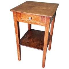 Antique Early 20th Century French Oak Side Table with a Drawer
