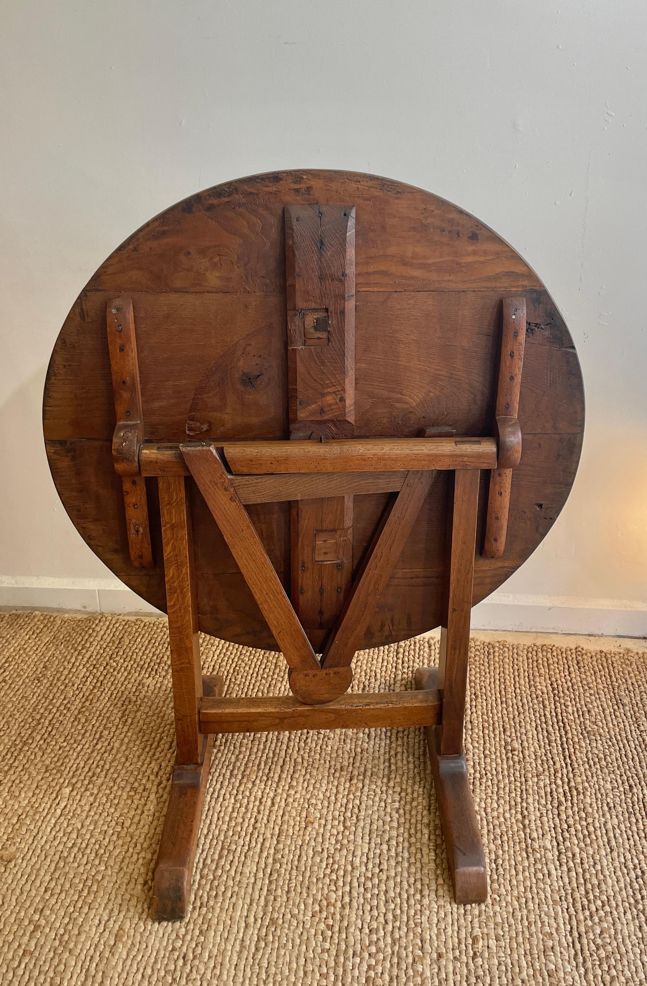 French Provincial Midcentury Century French Oak Wine Tasting Table For Sale
