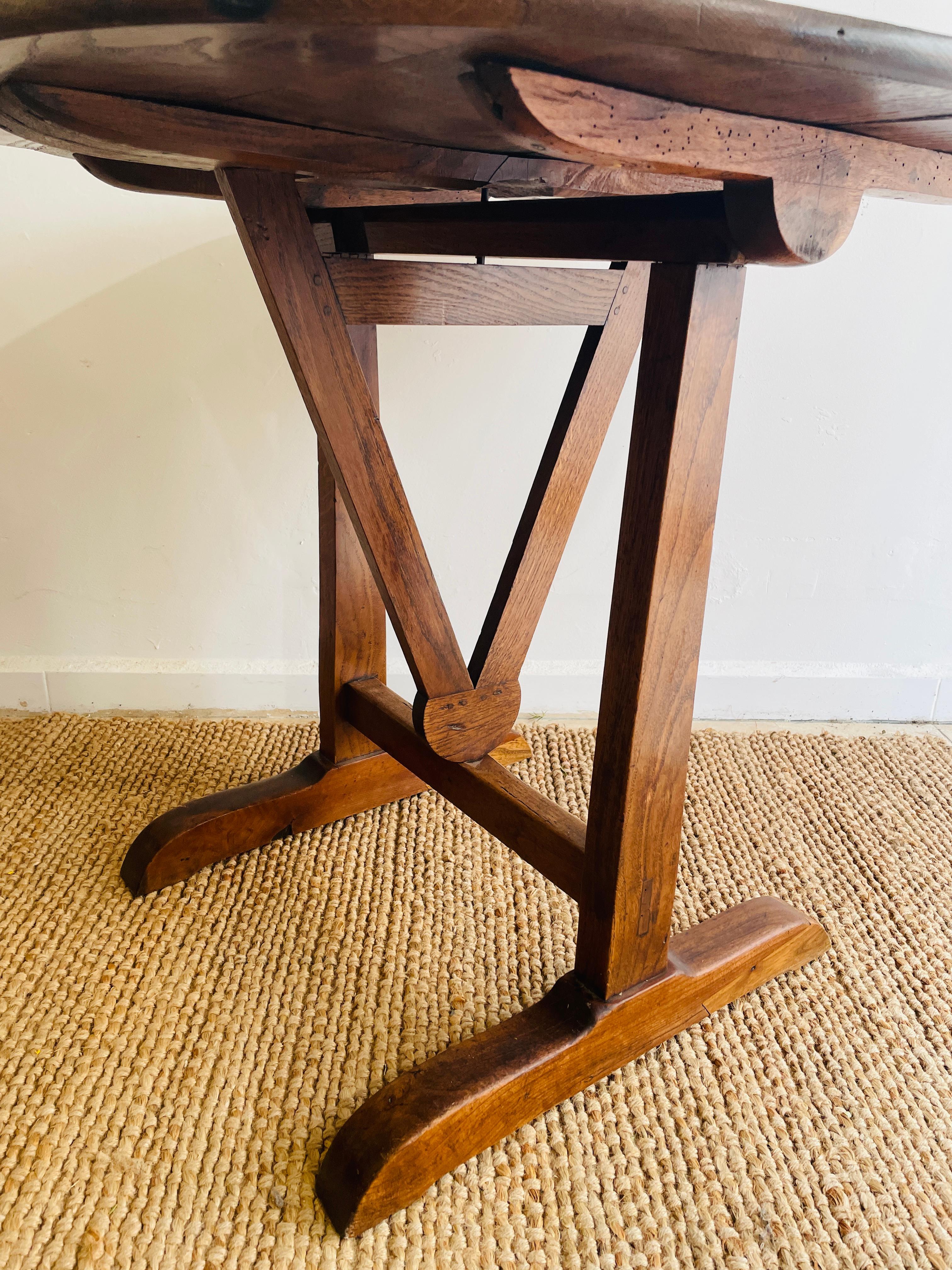 20th Century Midcentury Century French Oak Wine Tasting Table For Sale