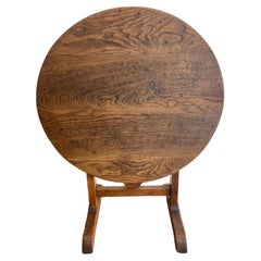 Midcentury Century French Oak Wine Tasting Table