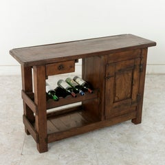 Early 20th Century French Oak Work Bench, Console Table, Sofa Table, Dry Bar
