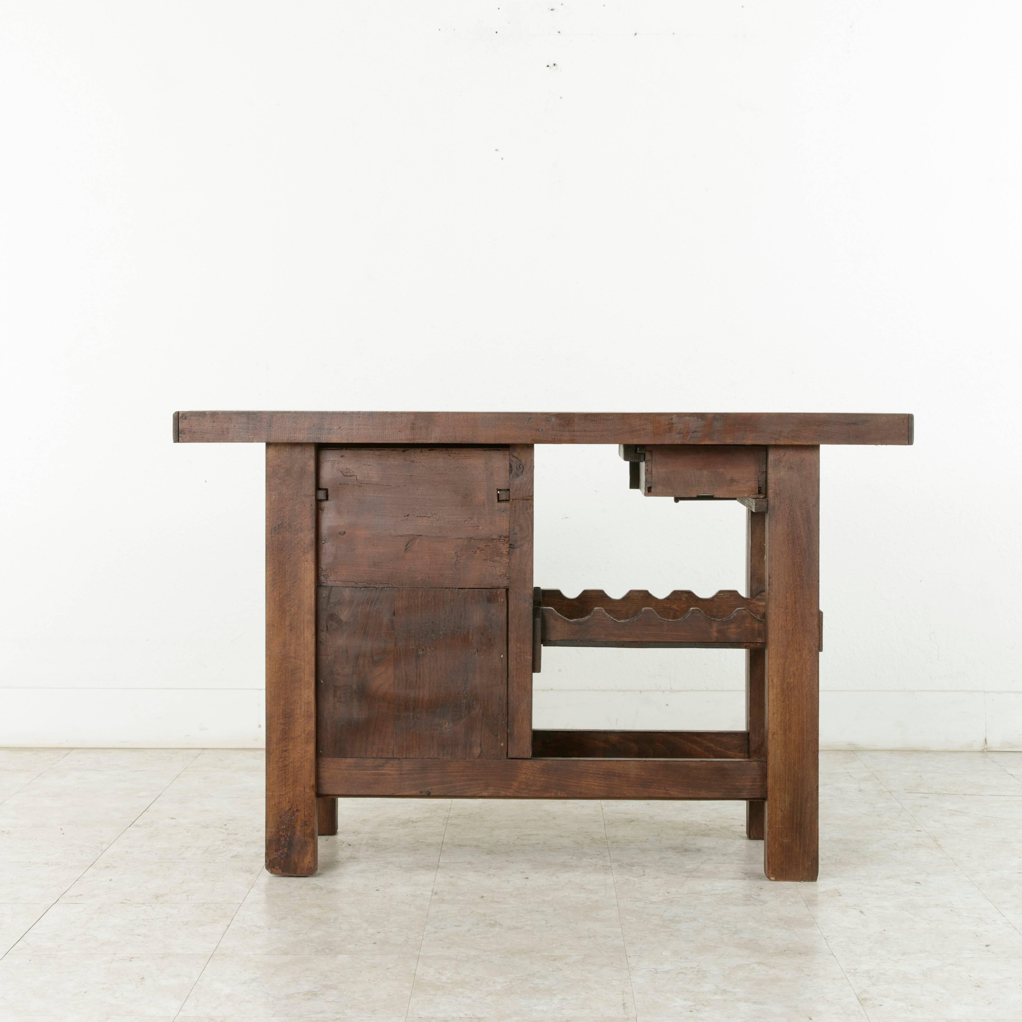 Early 20th Century French Oak Work Bench, Console Table, Sofa Table, Dry Bar 1