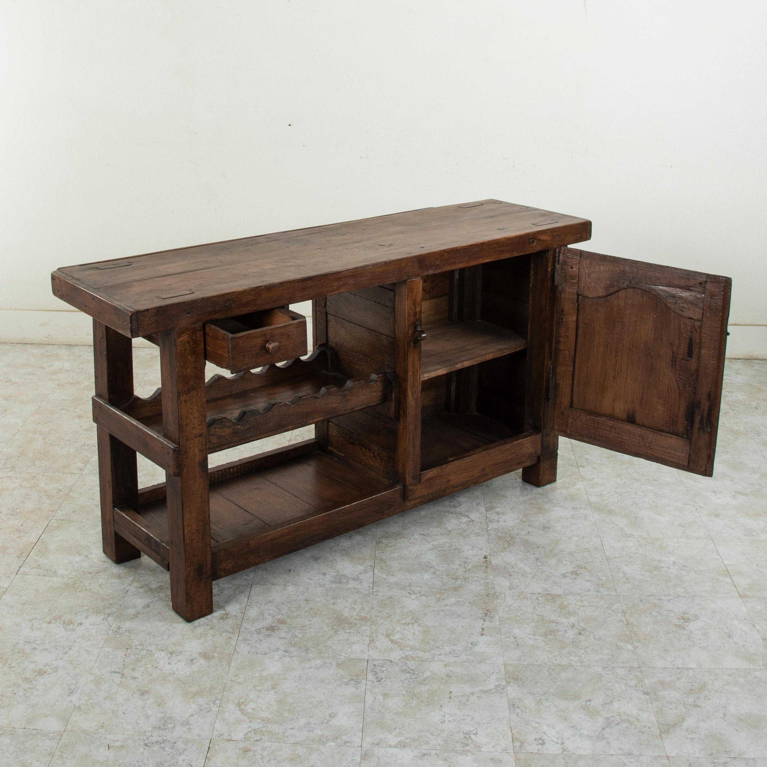 Early 20th Century French Oak Workbench, Console, Sofa Table, Dry Bar 6