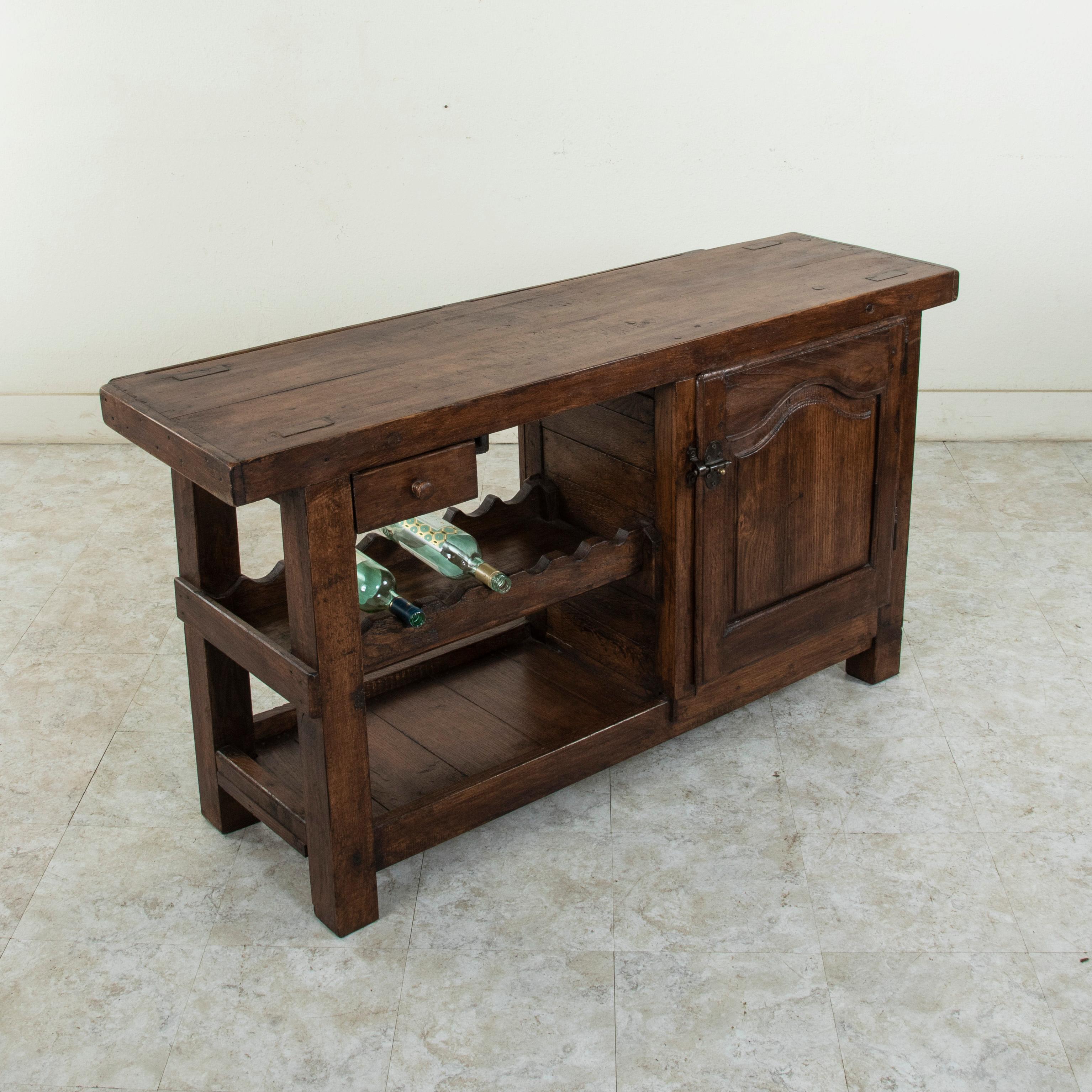 Early 20th Century French Oak Workbench, Console, Sofa Table, Dry Bar 7