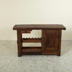Early 20th Century French Oak Workbench, Console, Sofa Table, Dry Bar