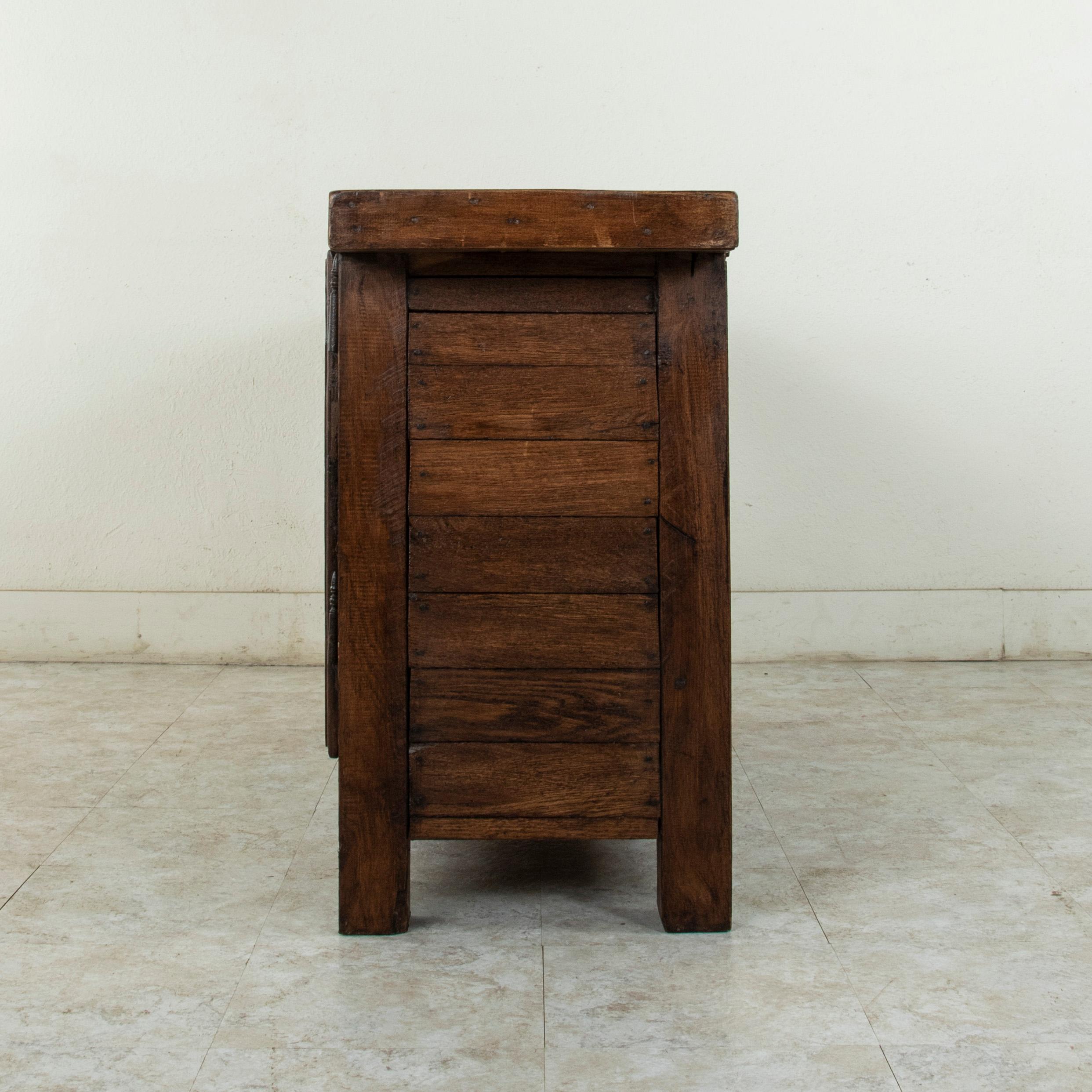 Early 20th Century French Oak Workbench, Console, Sofa Table, Dry Bar In Good Condition In Fayetteville, AR