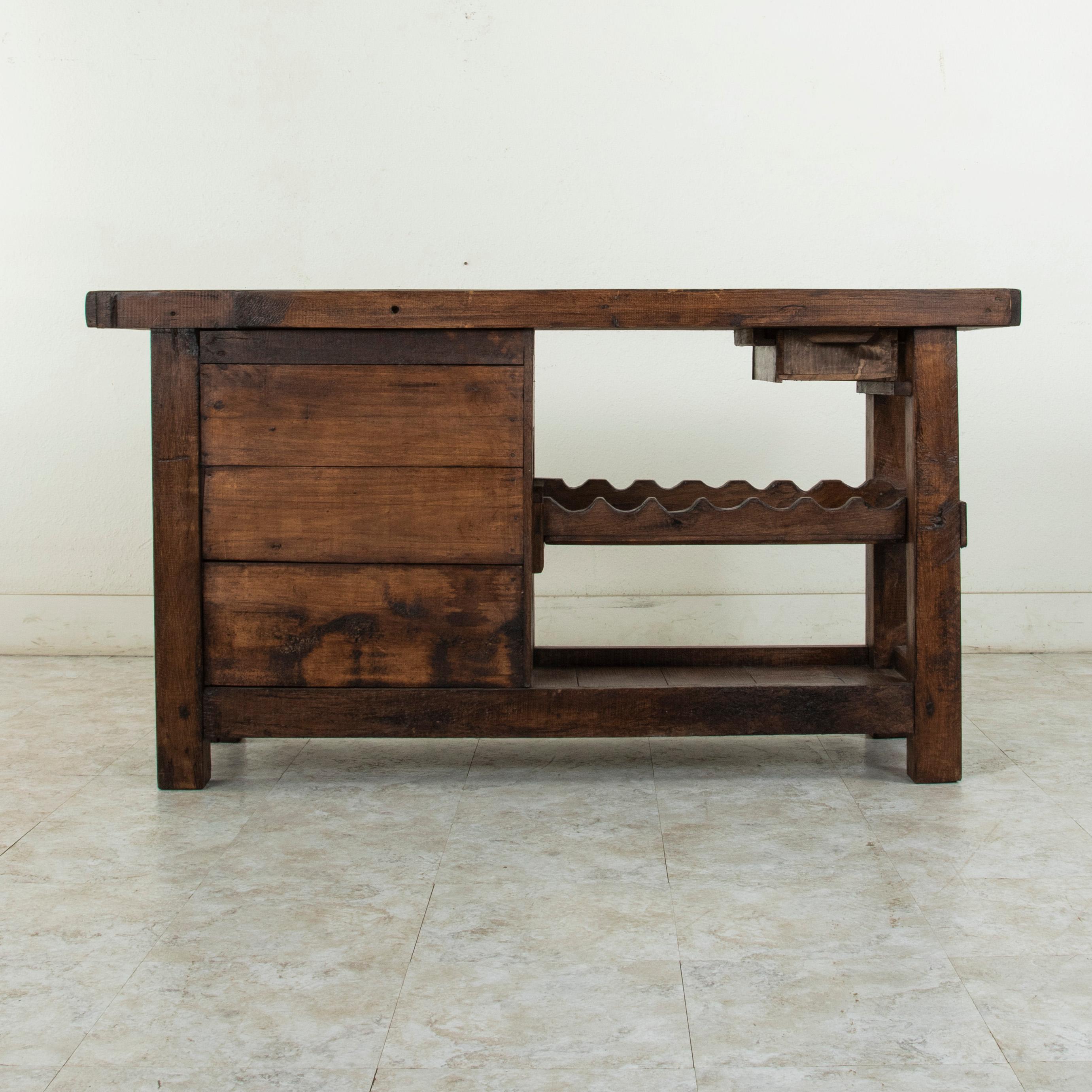 Early 20th Century French Oak Workbench, Console, Sofa Table, Dry Bar 1