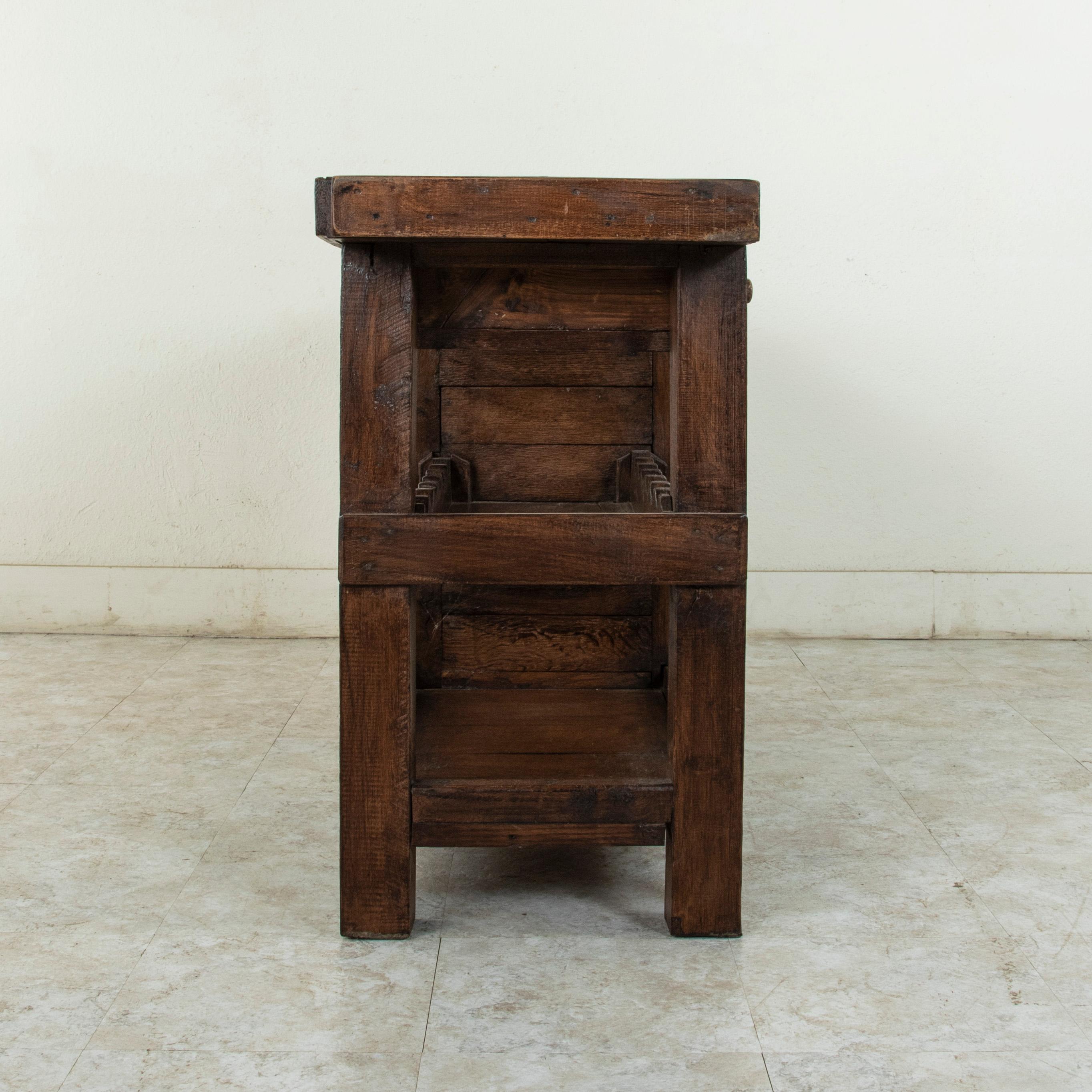 Early 20th Century French Oak Workbench, Console, Sofa Table, Dry Bar 2