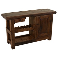 Early 20th Century French Oak Workbench, Console, Sofa Table, Dry Bar