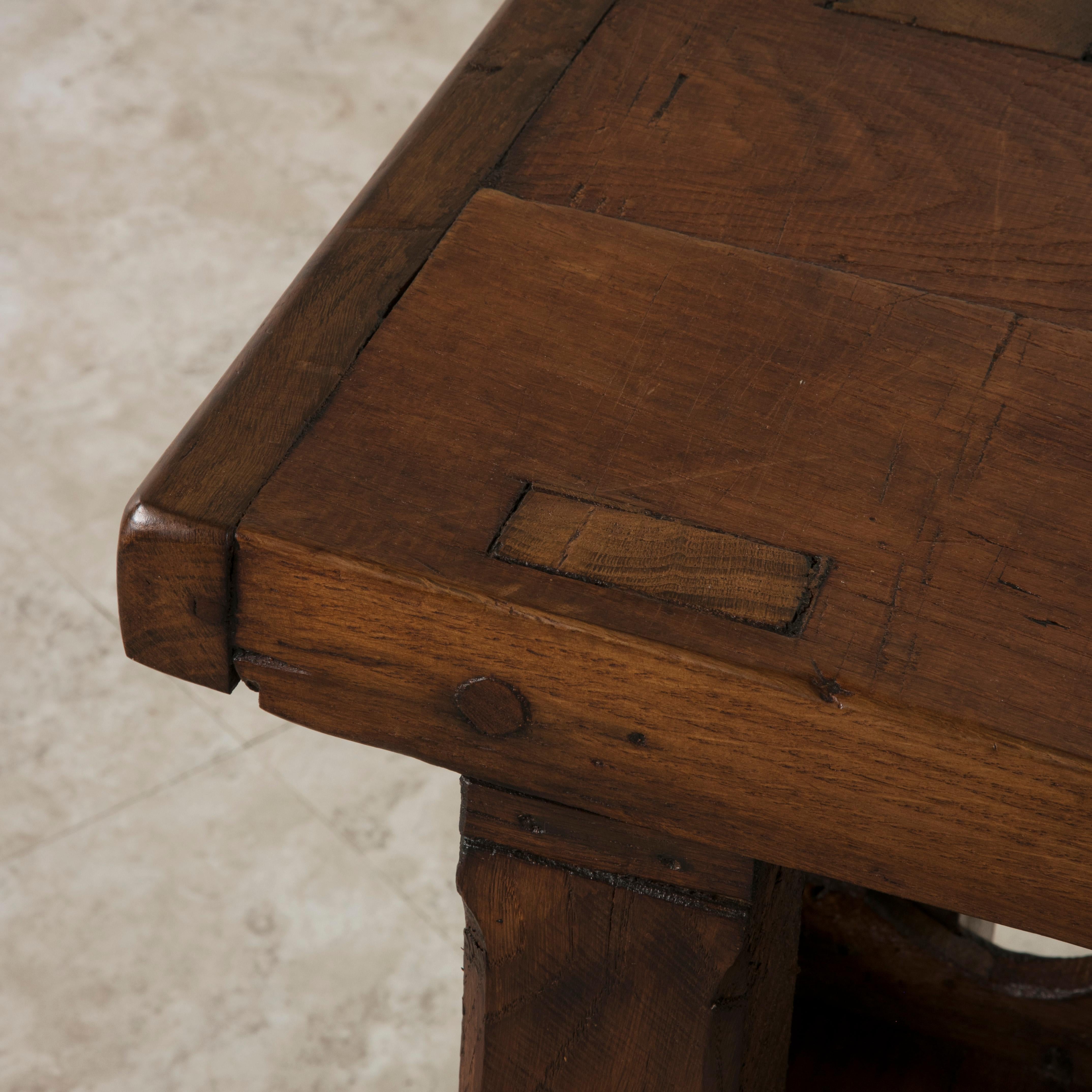 Early 20th Century French Oak Workbench, Console, Sofa Table, Wine Rack, Dry Bar 1