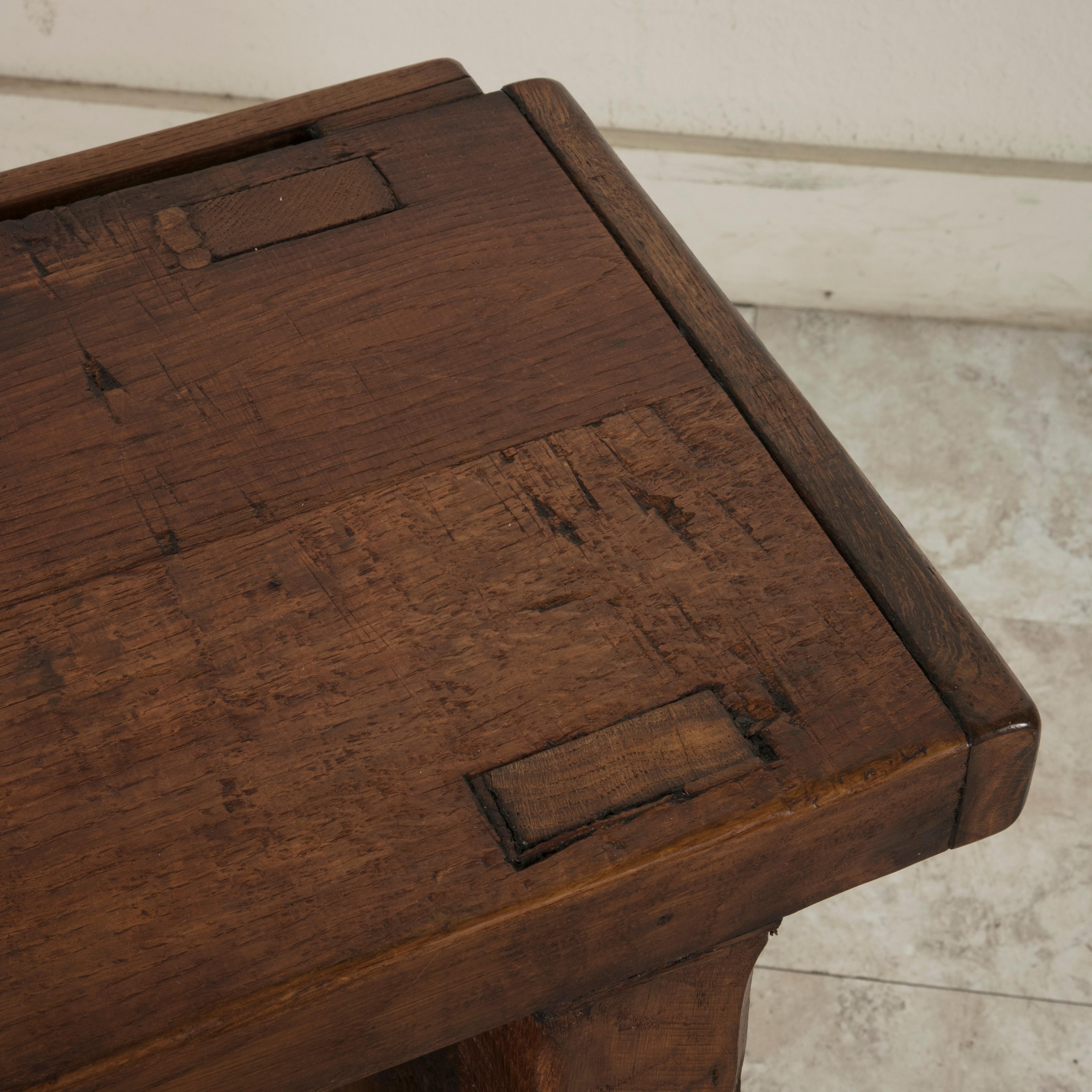 Early 20th Century French Oak Workbench, Console, Sofa Table, Wine Rack, Dry Bar 2