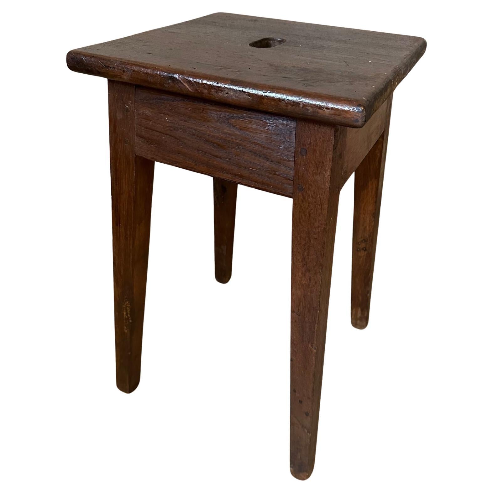 Early 20th century French Oak Workshop Stool, 1900s