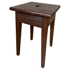 Antique Early 20th century French Oak Workshop Stool, 1900s