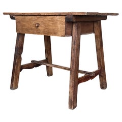 Early 20th Century French Oak Worktable Table with One Drawer, 1920s
