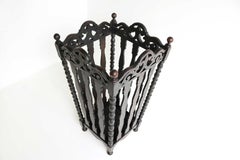 Early 20th Century French Oakwood Umbrella Cane Stick Hall Stand, Drip Tray