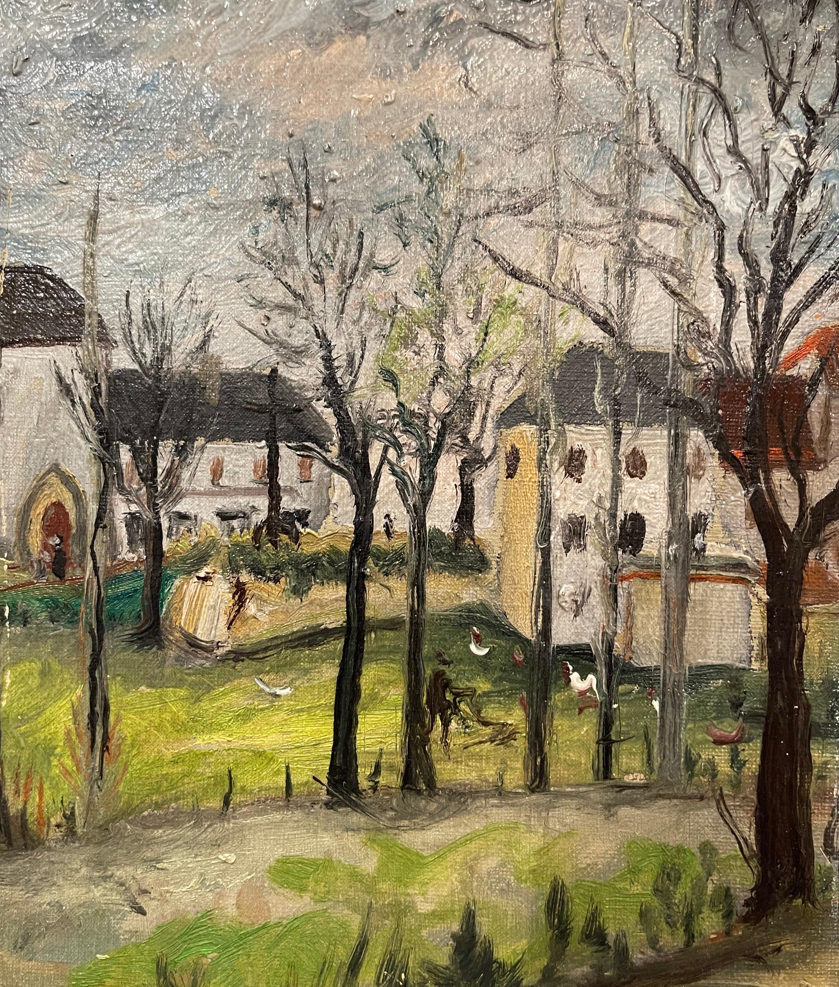 Peinture à l'huile sur toile française du début du XXe siècle signée P. Farge en vente 2